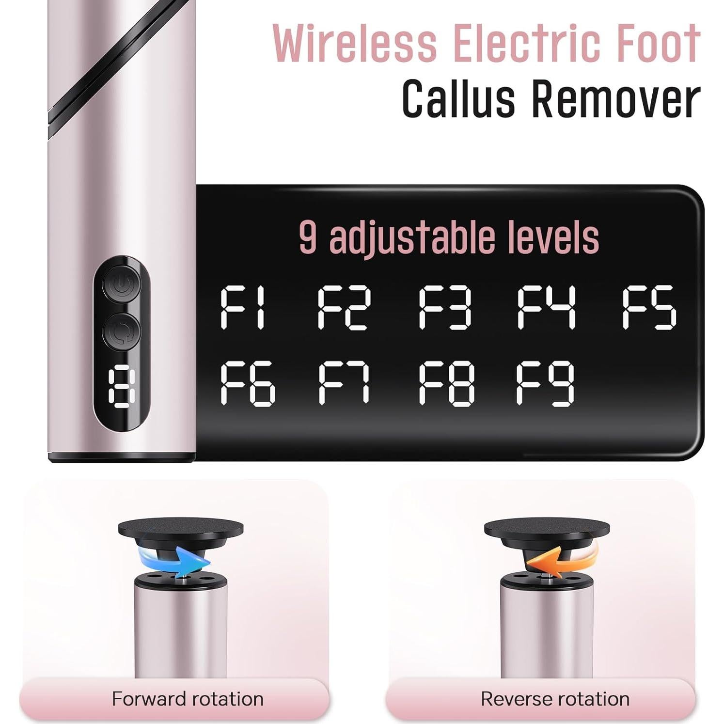 Removedor de Callos Eléctrico Inalámbrico ZHOUMADE FR11 9 Velocidades