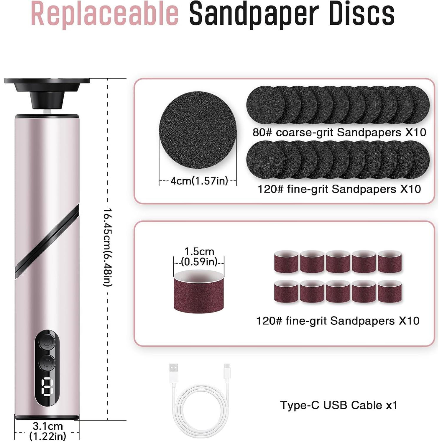 Removedor de Callos Eléctrico Inalámbrico ZHOUMADE FR11 9 Velocidades