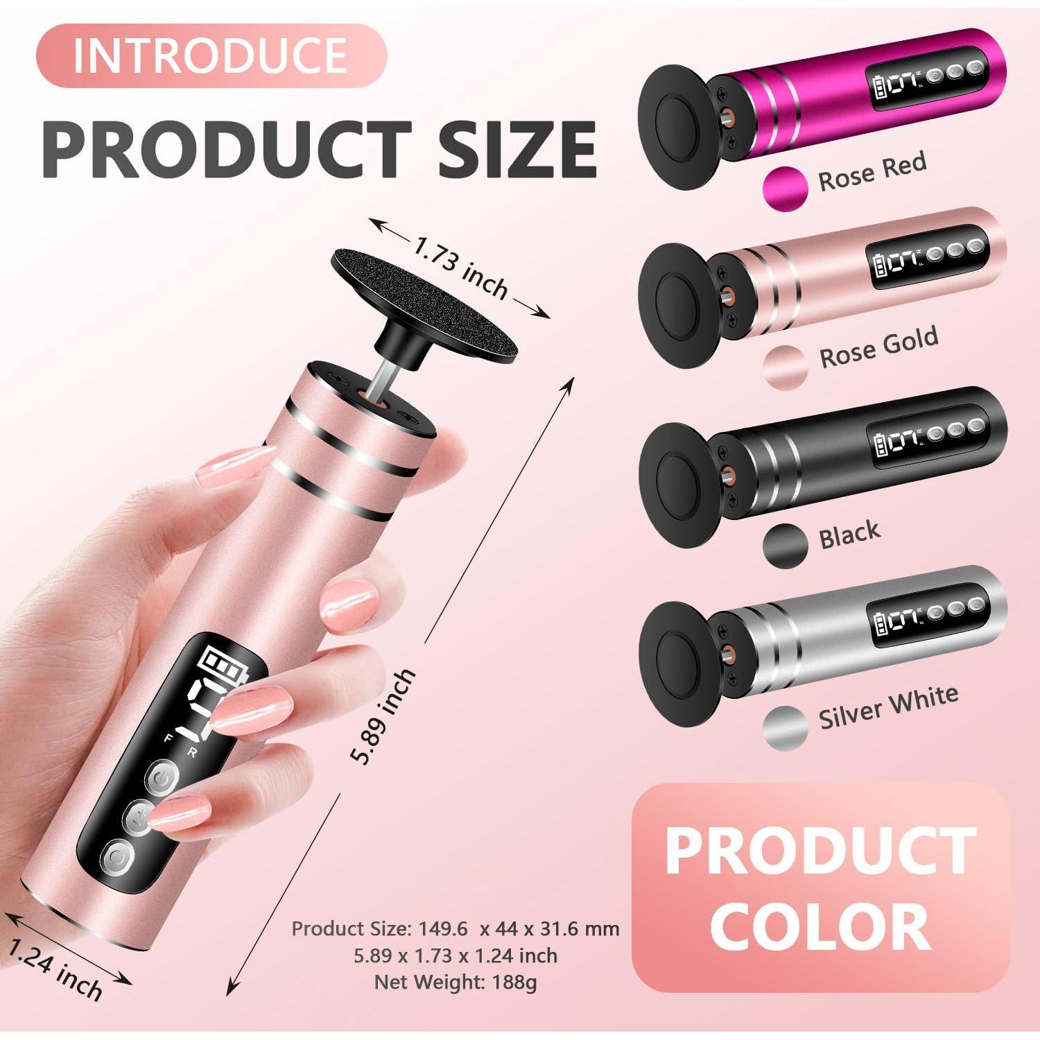 Lima Eléctrica Portátil EAONE MZX-01 para Pies y Uñas 2 en 1