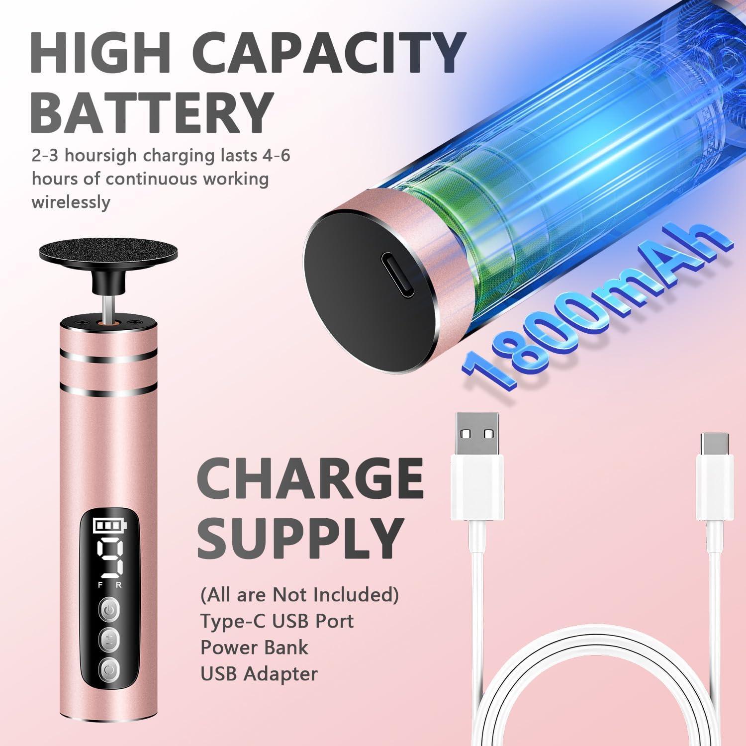 Lima Eléctrica Portátil EAONE MZX-01 para Pies y Uñas 2 en 1