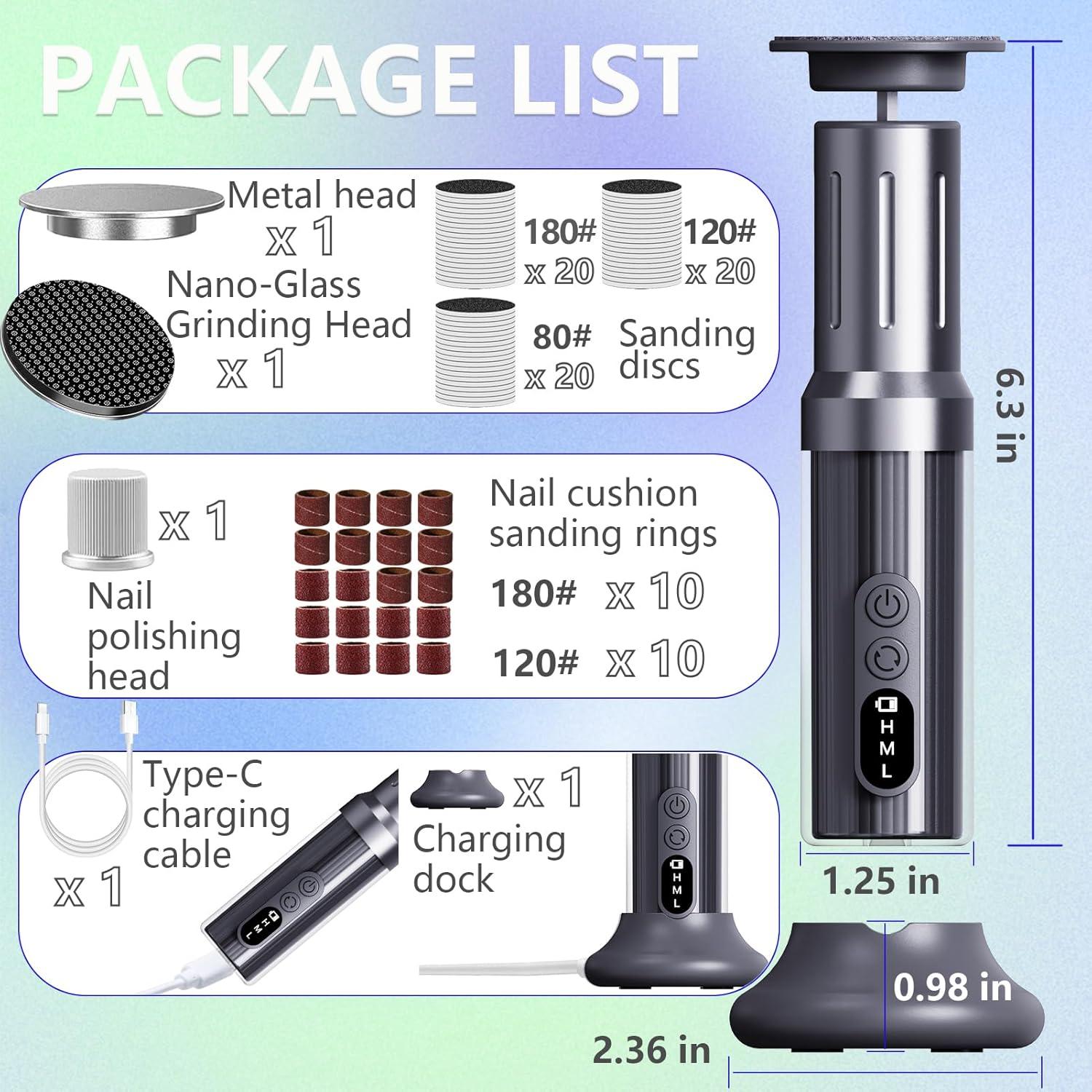 Removedor de Callos Eléctrico PHAIN con Pantalla Digital y 6 Velocidades