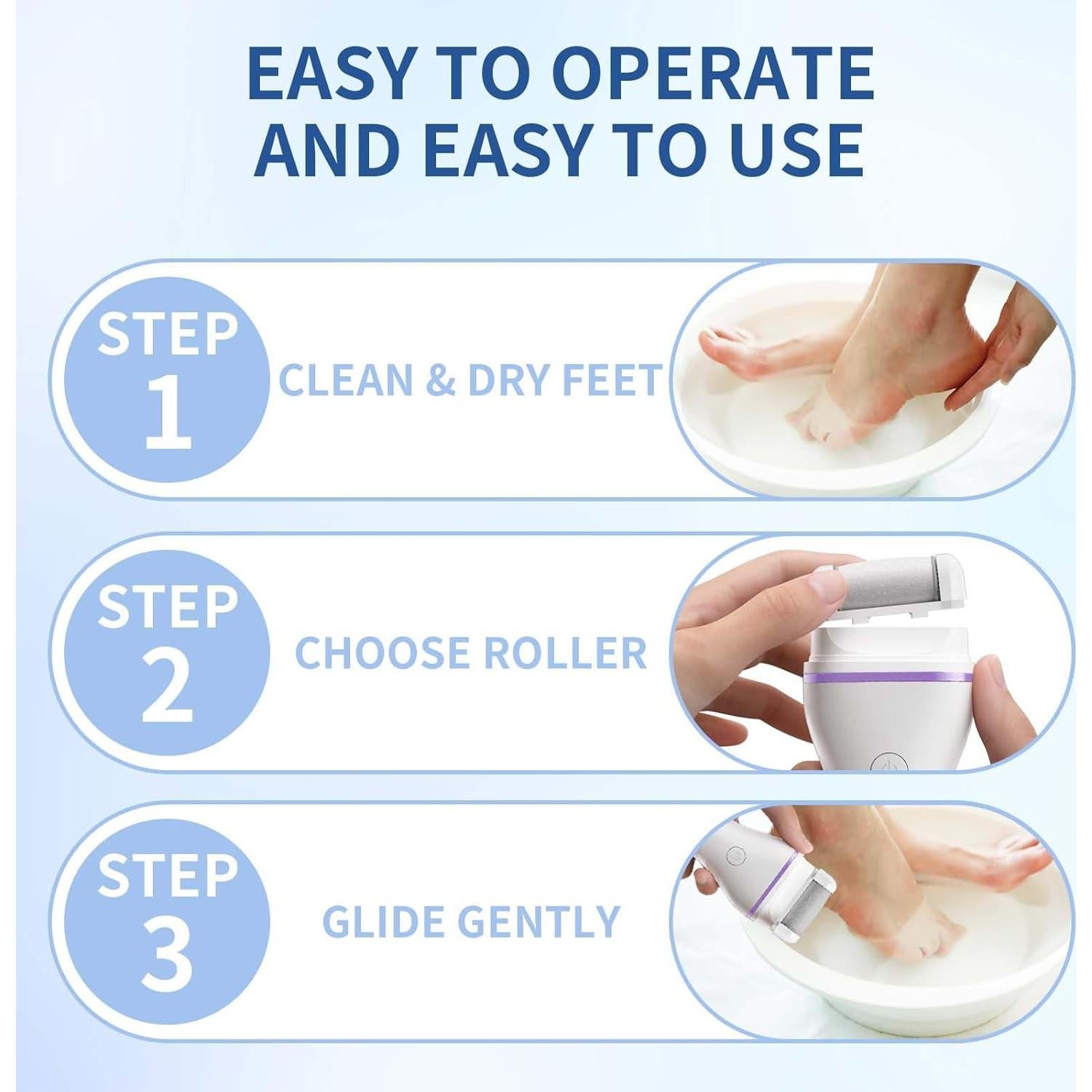 Removedor de Callos Eléctrico Recargable FERRY MJQ01 - Lima Inalámbrica para Pies Suaves