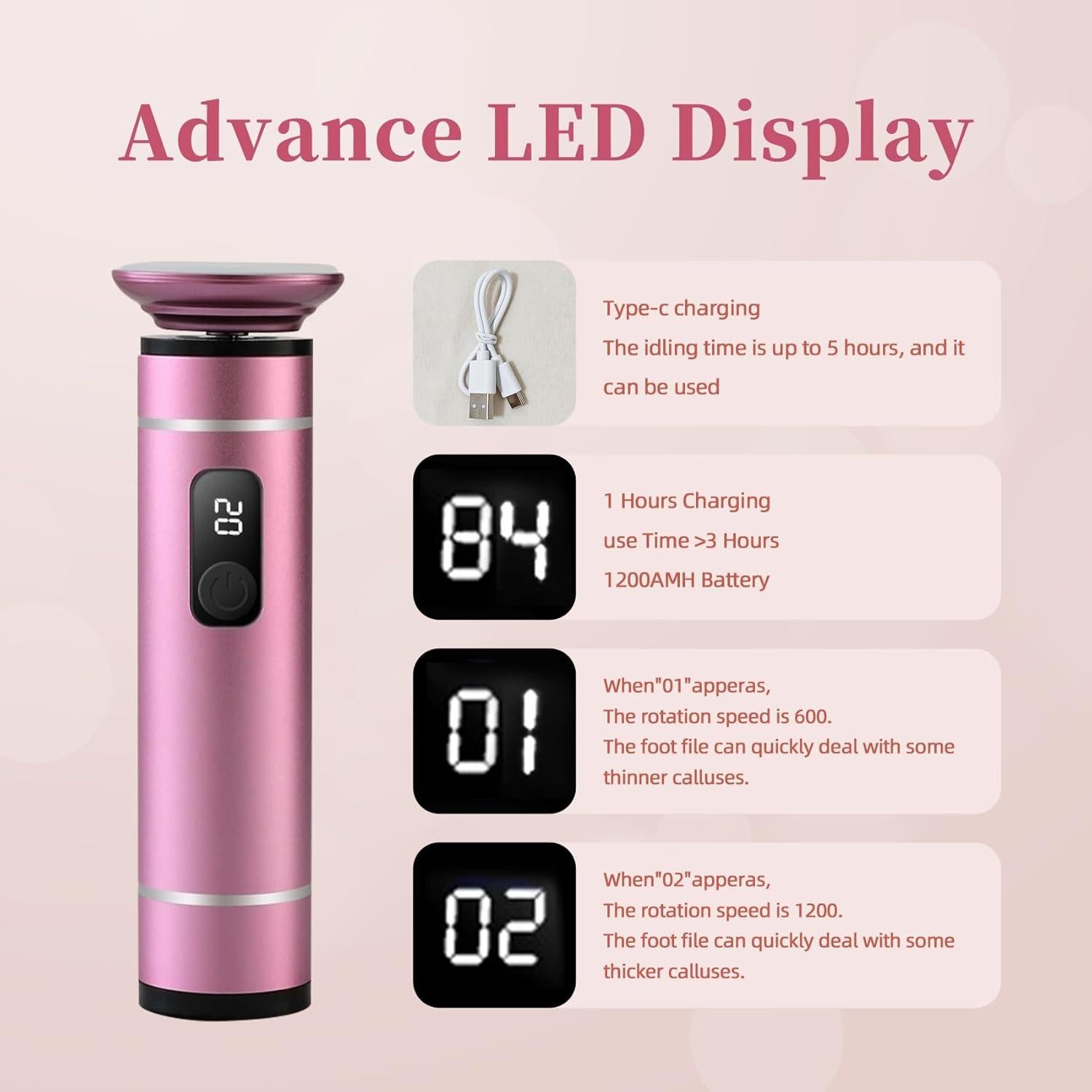 Removedor de Callos Eléctrico Dongnuo con 2 Nano-Cristales