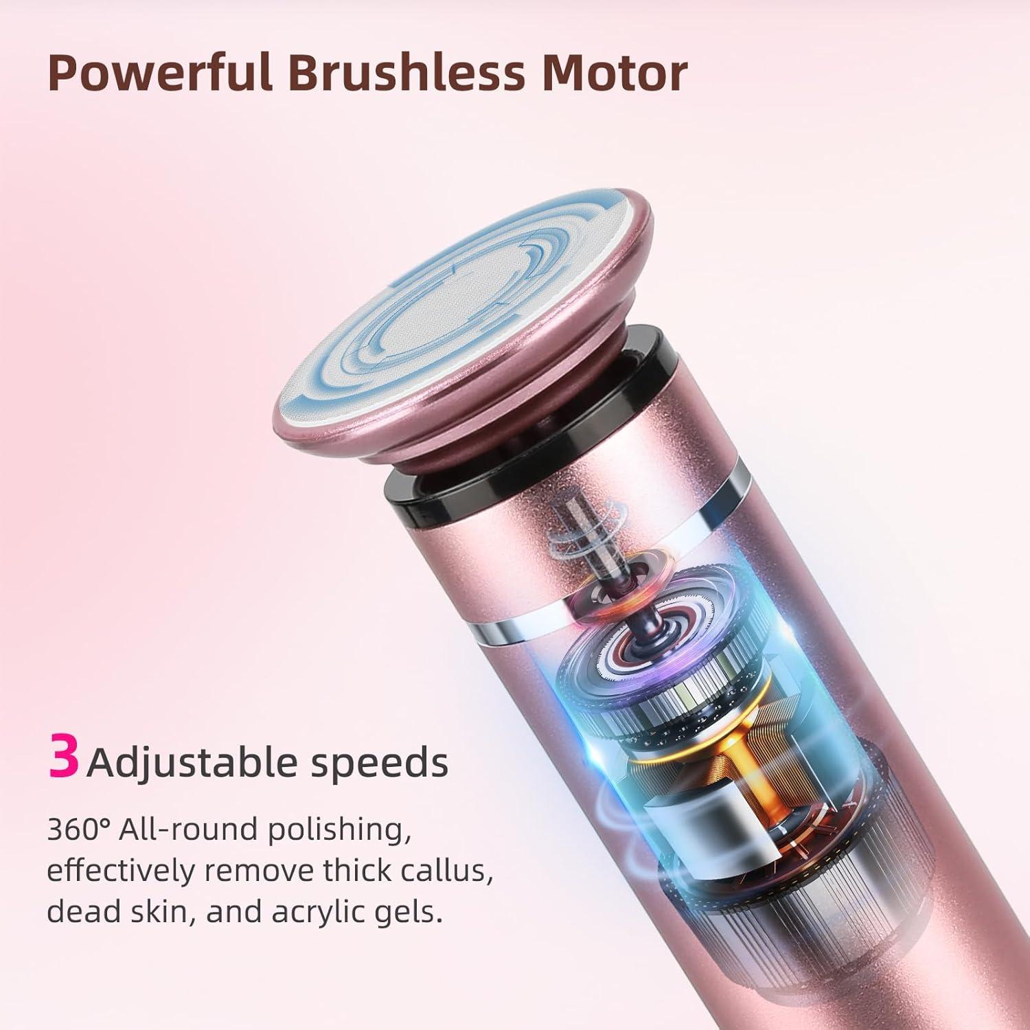 Removedor de Callos Eléctrico GUPAY MSR-802 - 3 Velocidades, 4 Cabezas de Vidrio Nano