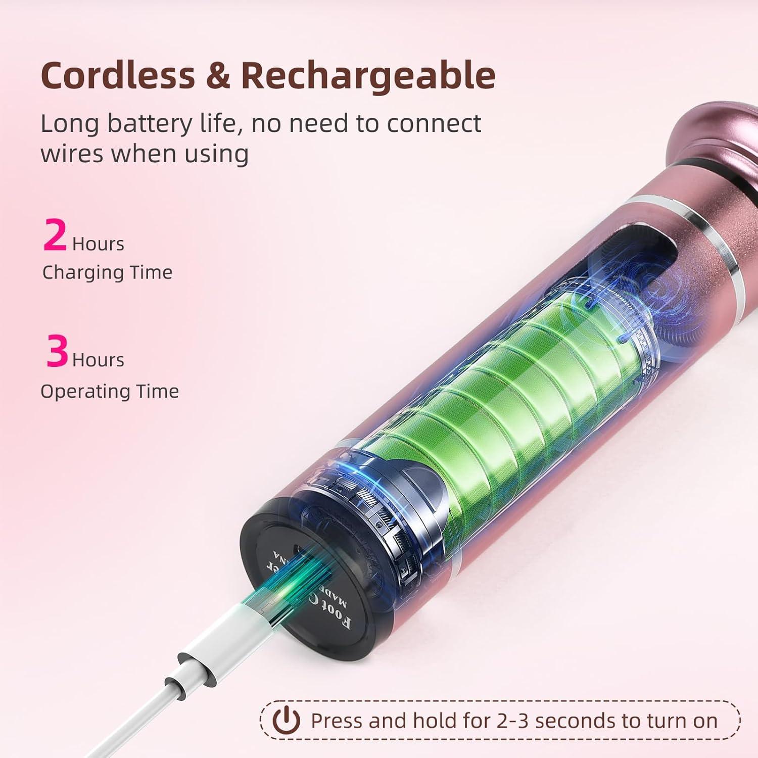 Removedor de Callos Eléctrico GUPAY MSR-802 - 3 Velocidades, 4 Cabezas de Vidrio Nano