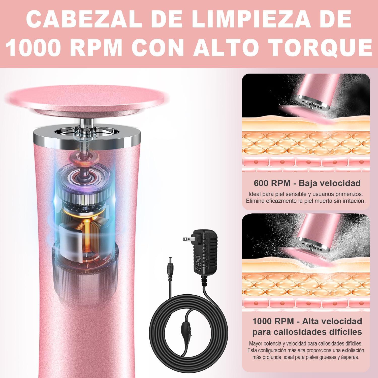 Removedor de Callos Eléctrico KOKABI 10 en 1 Rosa 1000 RPM