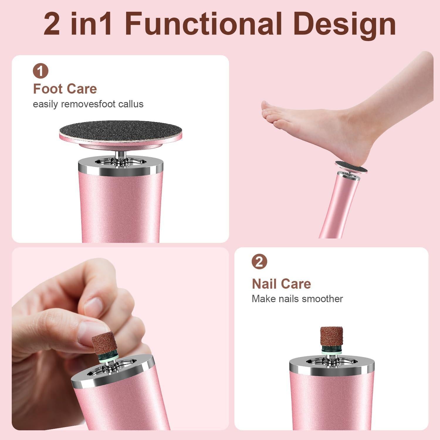 Removedor de Callos Eléctrico KOKABI 10 en 1 Rosa 1000 RPM