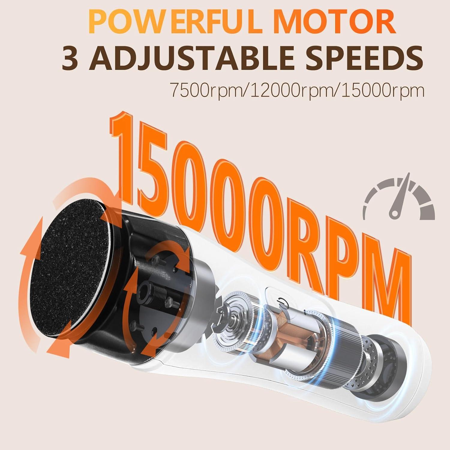 Removedor de Callos Eléctrico I.B.N Blanco 2200mAh 15000RPM