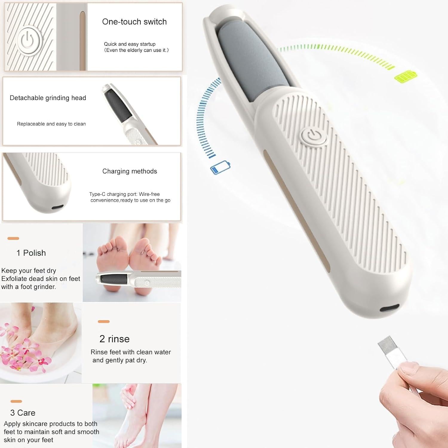 Removedor de Callos Eléctrico Genérico Efcr-001 Portátil