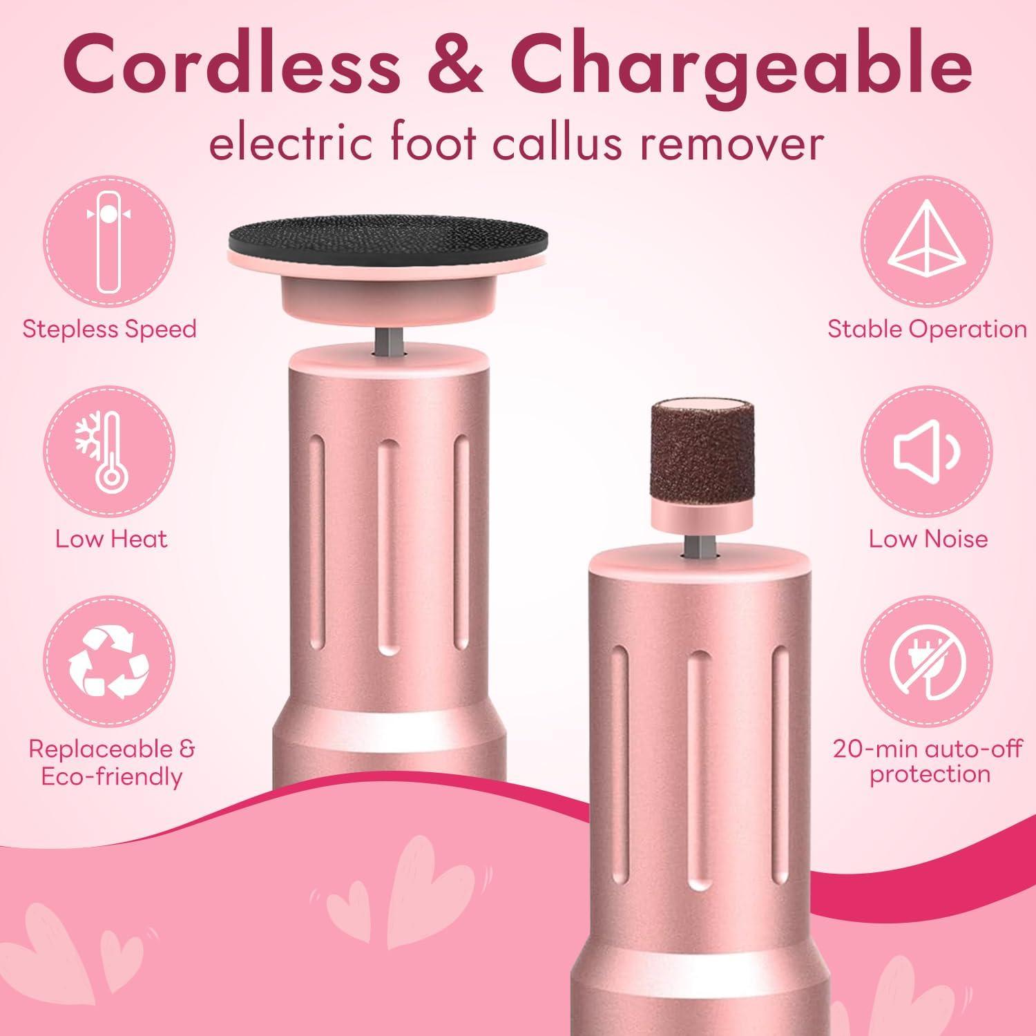 Removedor de Callos Eléctrico JINYAWA Rosa 6 Velocidades LCD