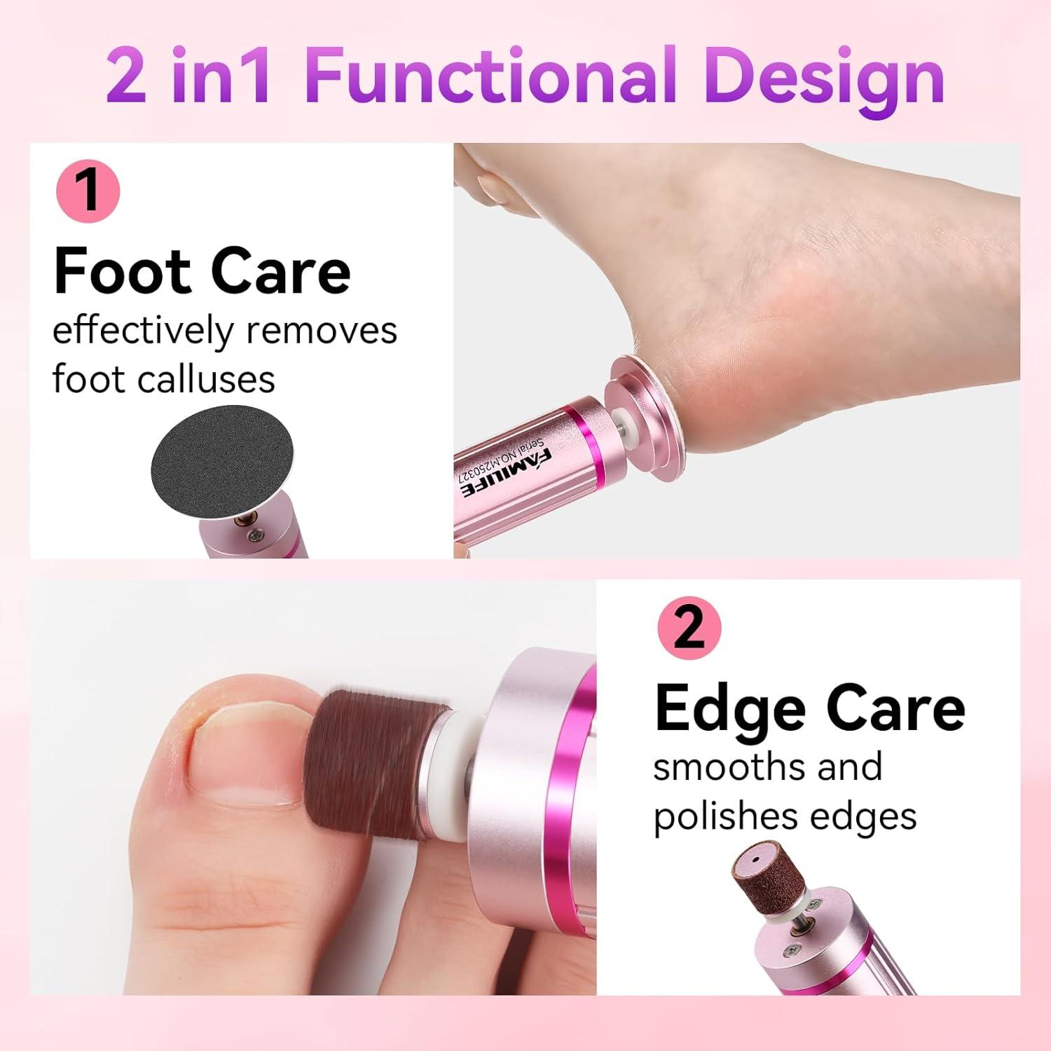 FAMILIFE Eliminador de Callos Eléctrico Recargable con Pantalla LED