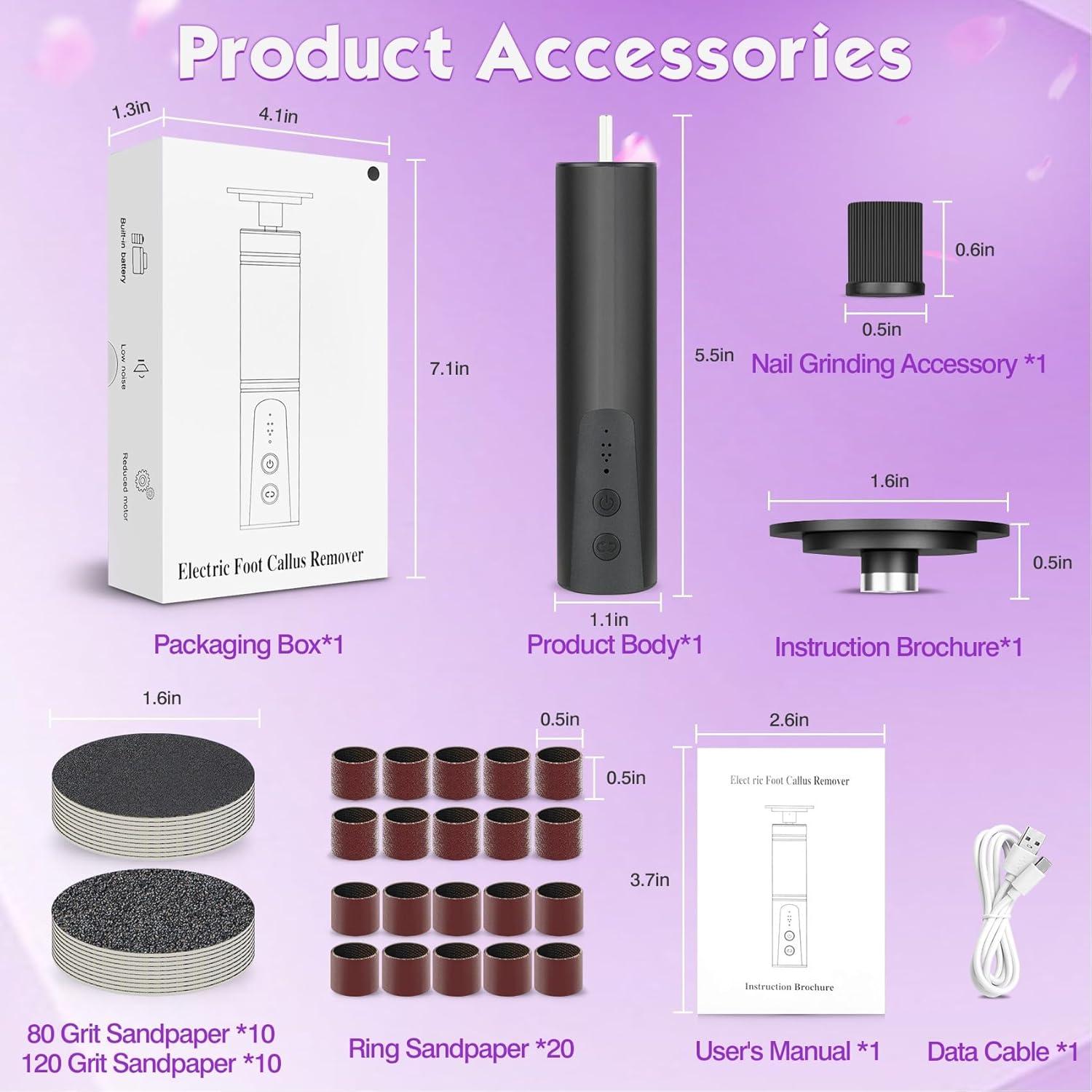 Removedor de Callos Eléctrico Lotanop 2 en 1 con 6 Velocidades