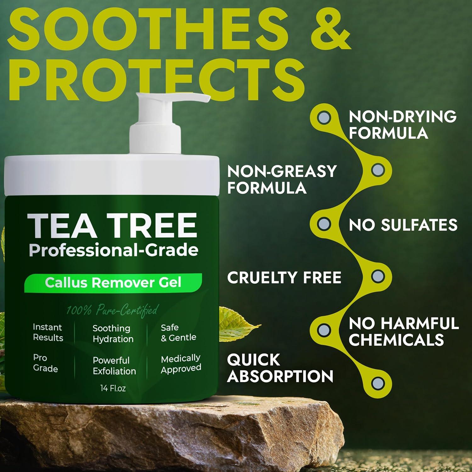 Gel Removedor de Callos 414ml + 3 Piedras Pómez | Árbol de Té