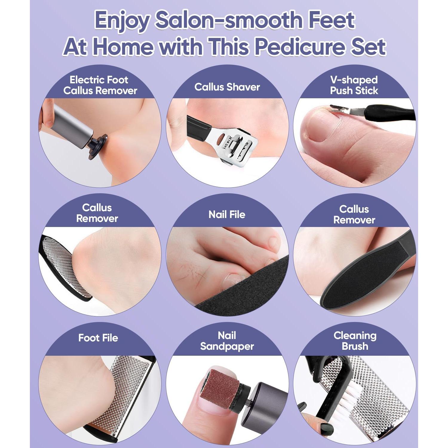 Removedor de Callos Eléctrico 9 Velocidades USB Gris Oscuro