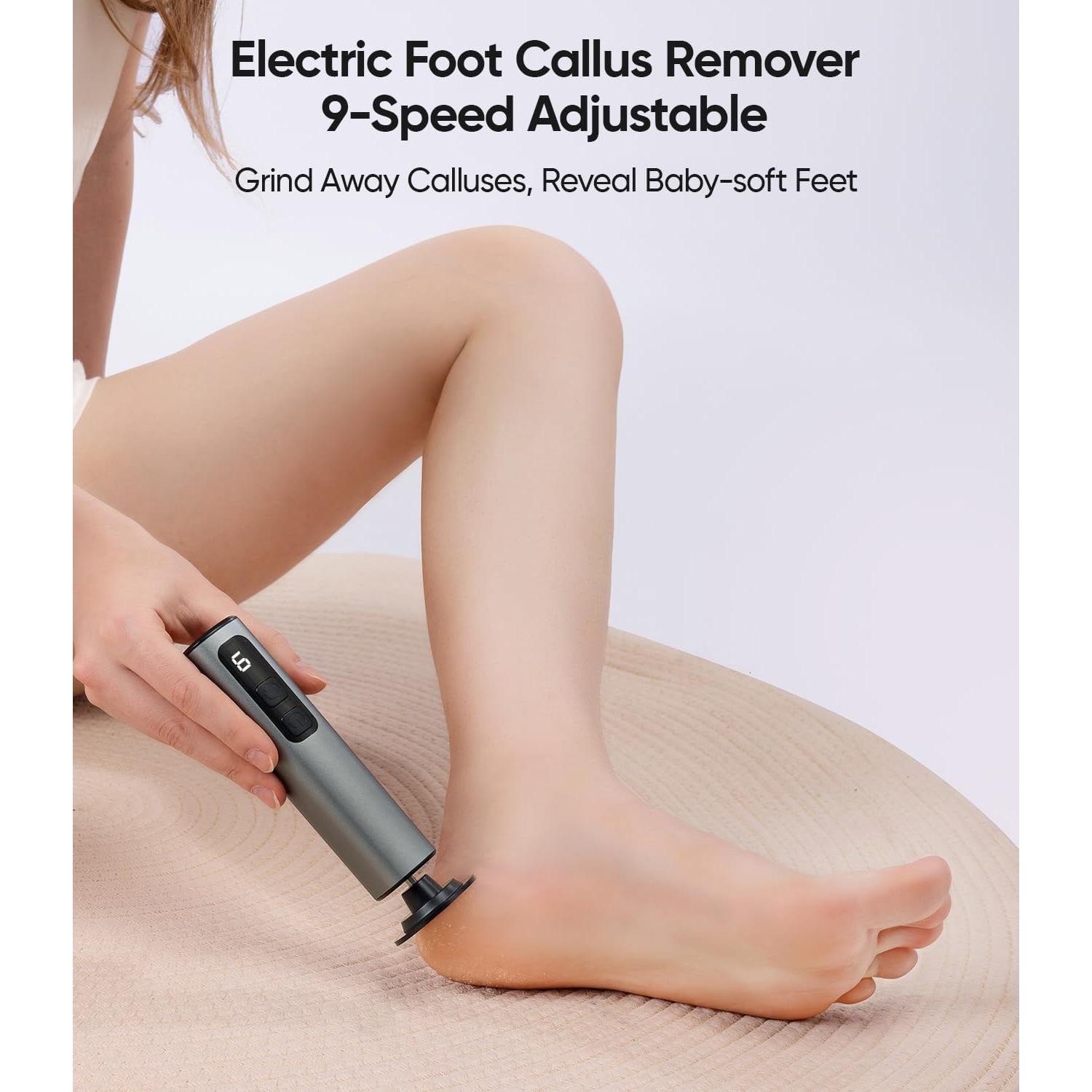 Removedor de Callos Eléctrico 9 Velocidades USB Gris Oscuro