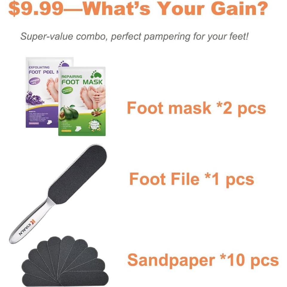 Lima de pies de acero inoxidable Joymarket con 2 mascarillas