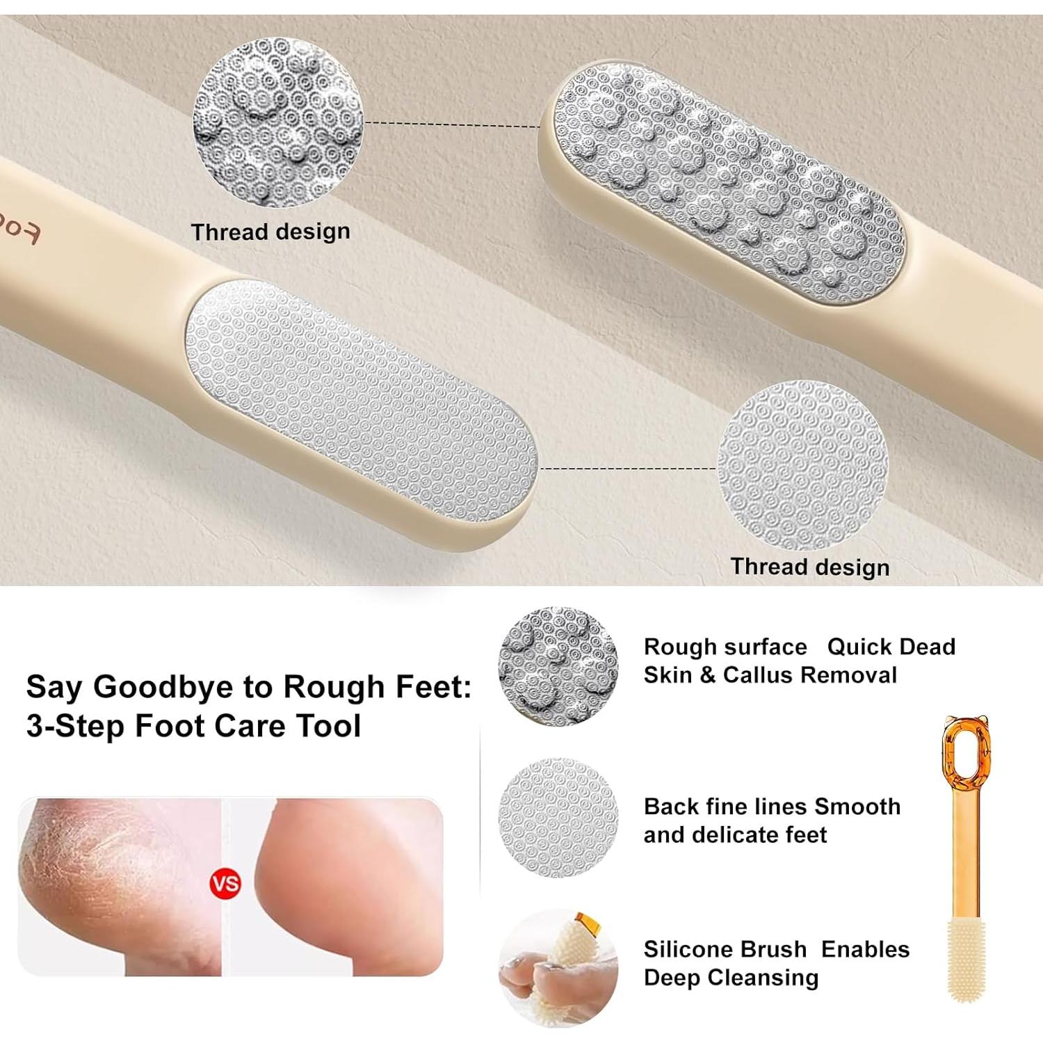 Lima de pies VISDOLL de acero inoxidable, doble cara, naranja
