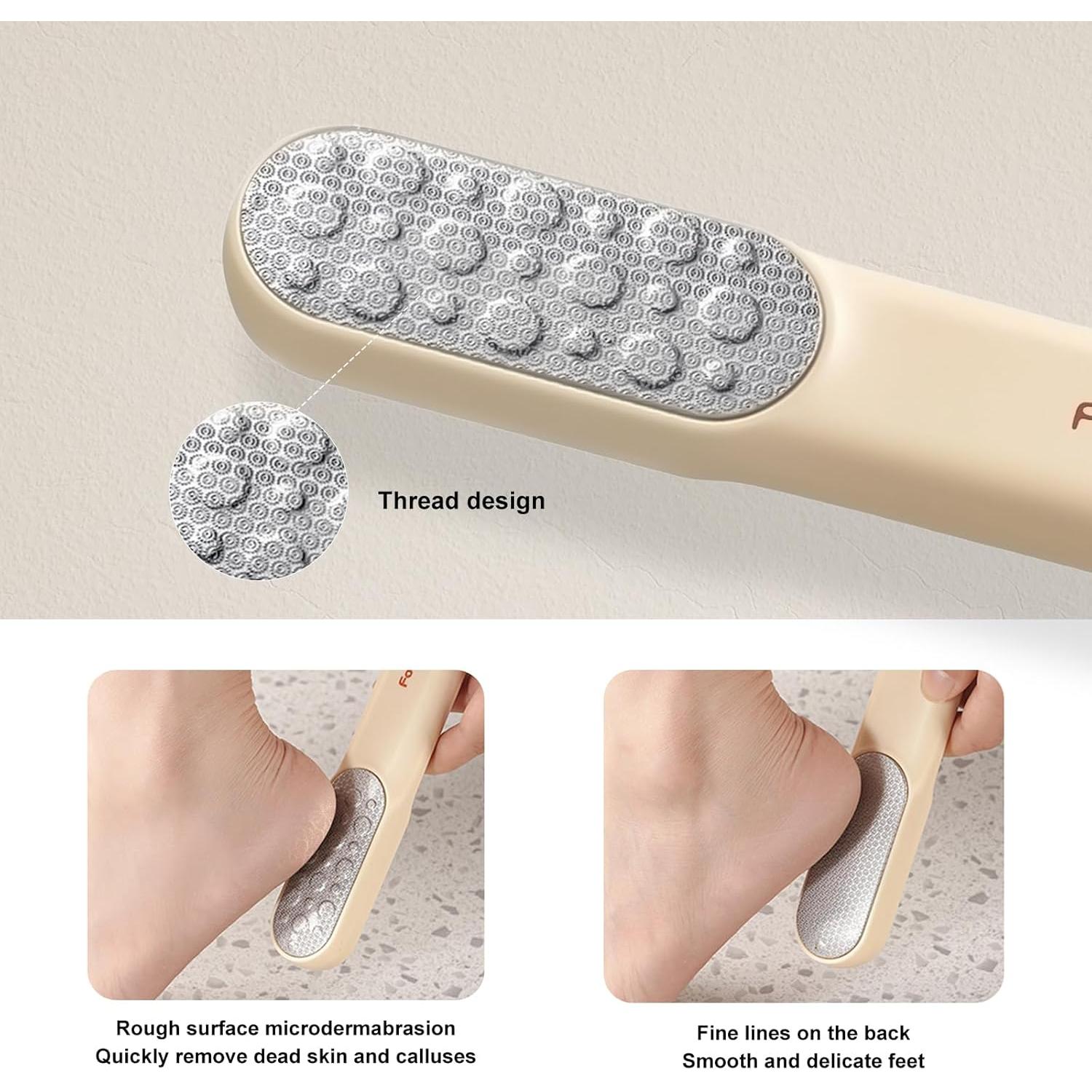 Lima de pies VISDOLL de acero inoxidable, doble cara, naranja