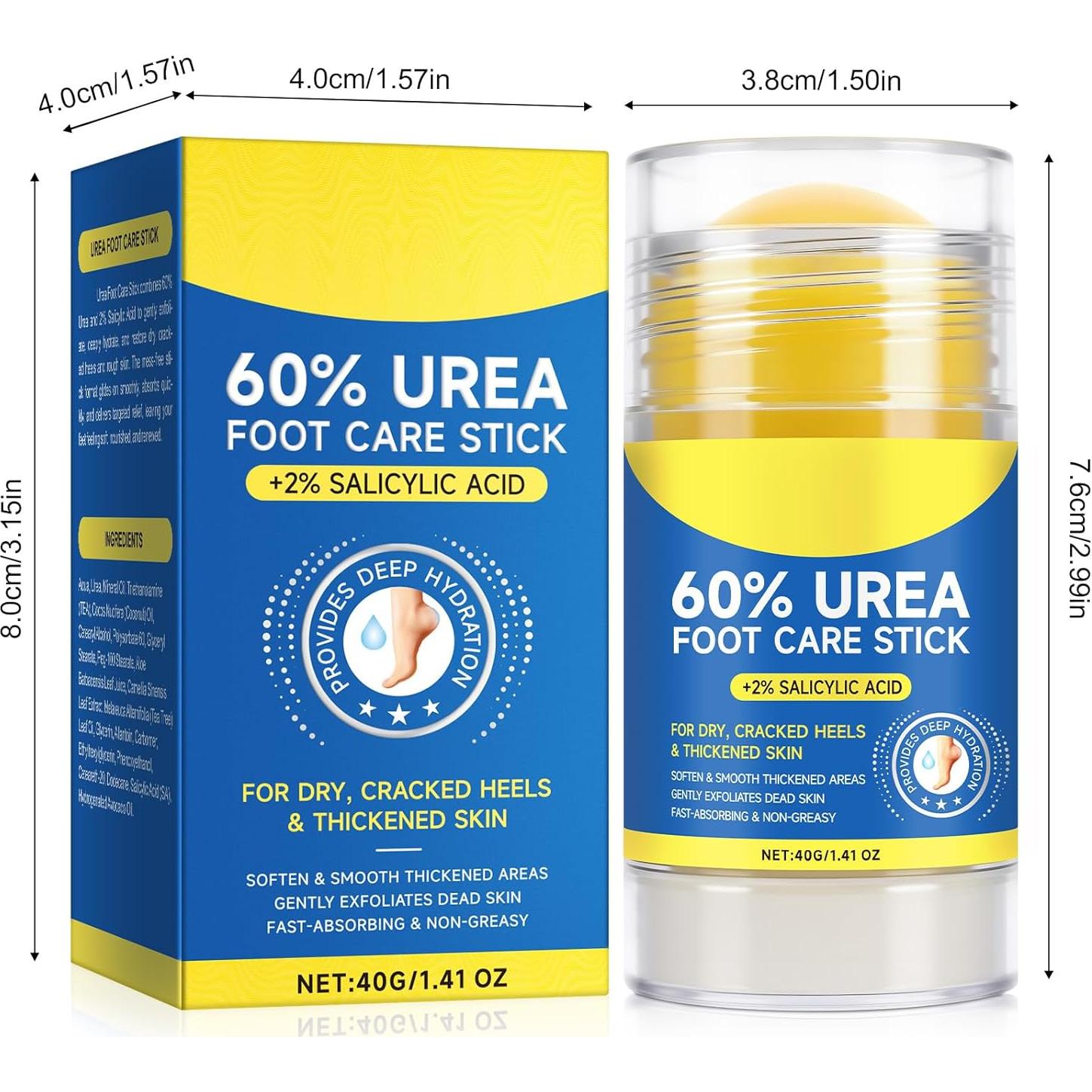 Barra Hidratante para Pies 60% Urea 2% Ácido Salicílico 40g