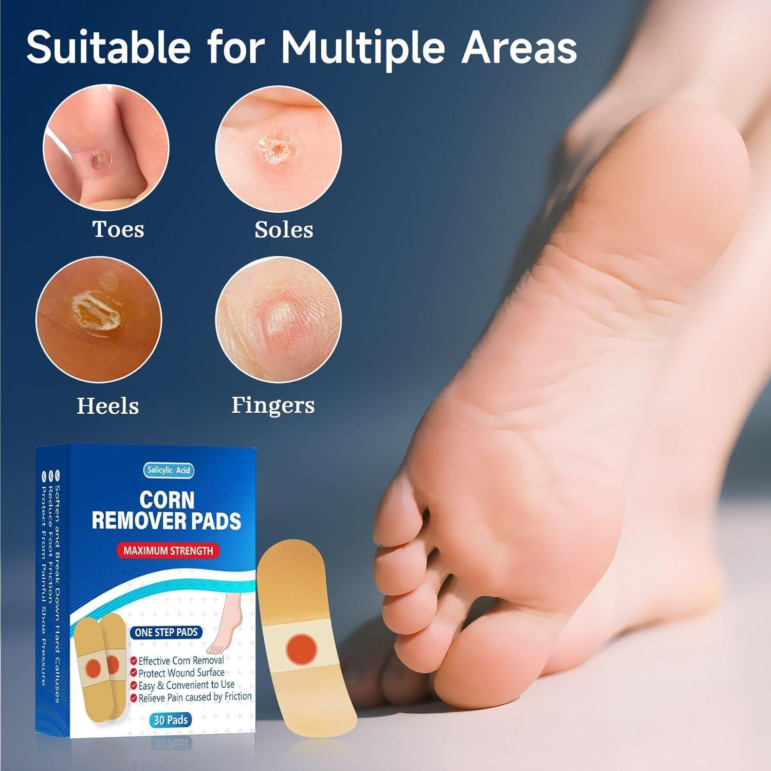 QIYANA Almohadillas para Callos 30 Parches 40% Ácido Salicílico