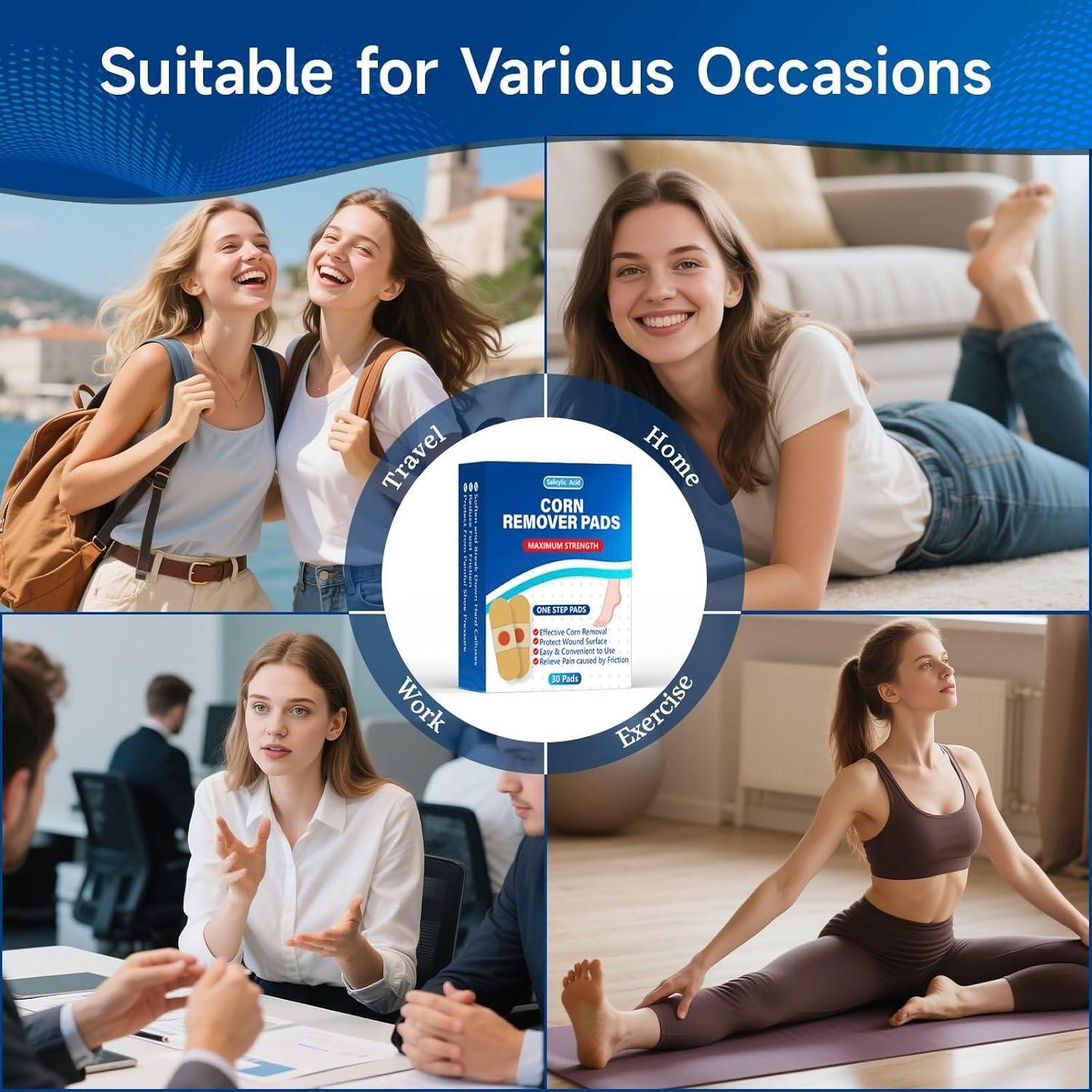 QIYANA Almohadillas para Callos 30 Parches 40% Ácido Salicílico