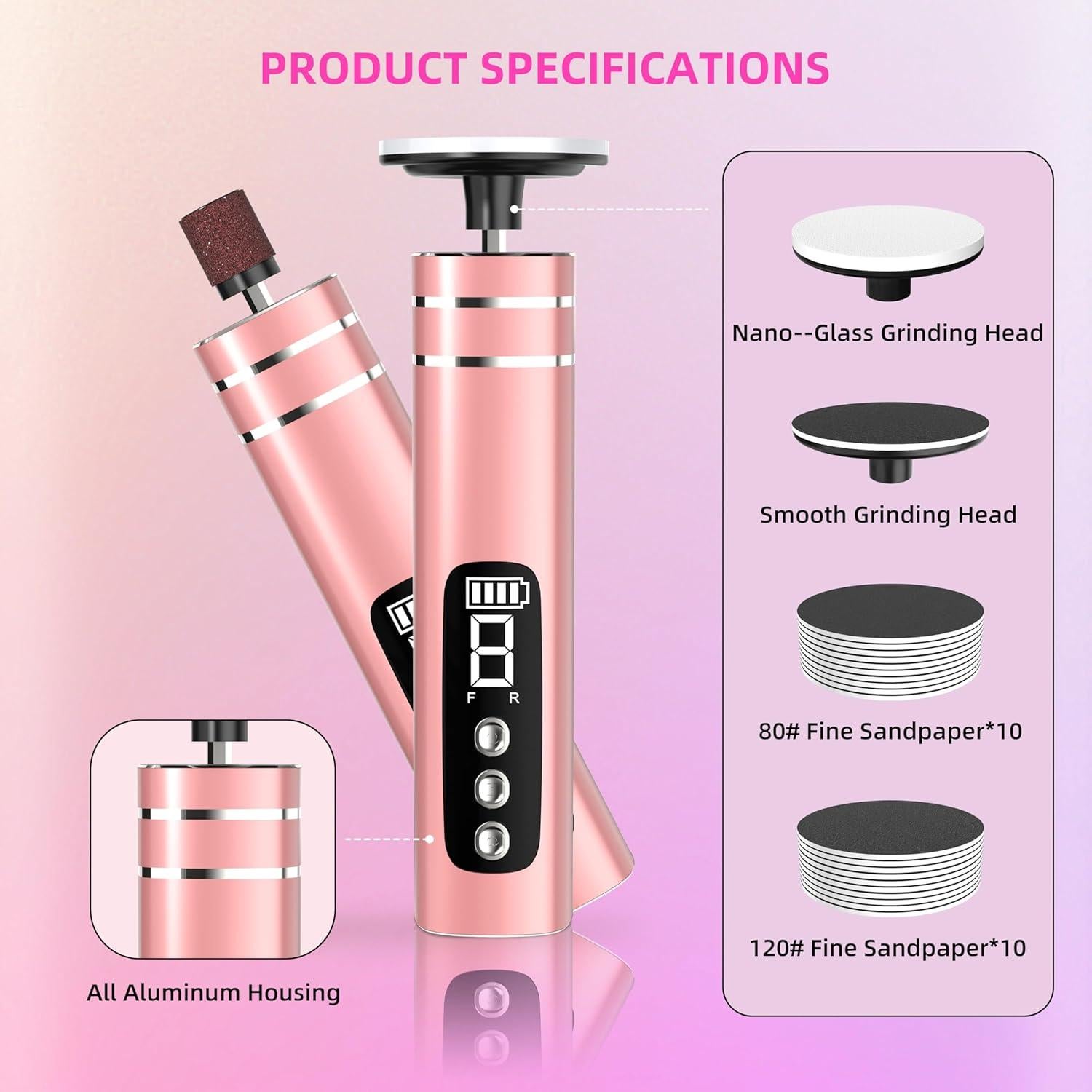 Removedor de Callos Eléctrico 2 en 1 VINIPO MJQ-01 Rosa