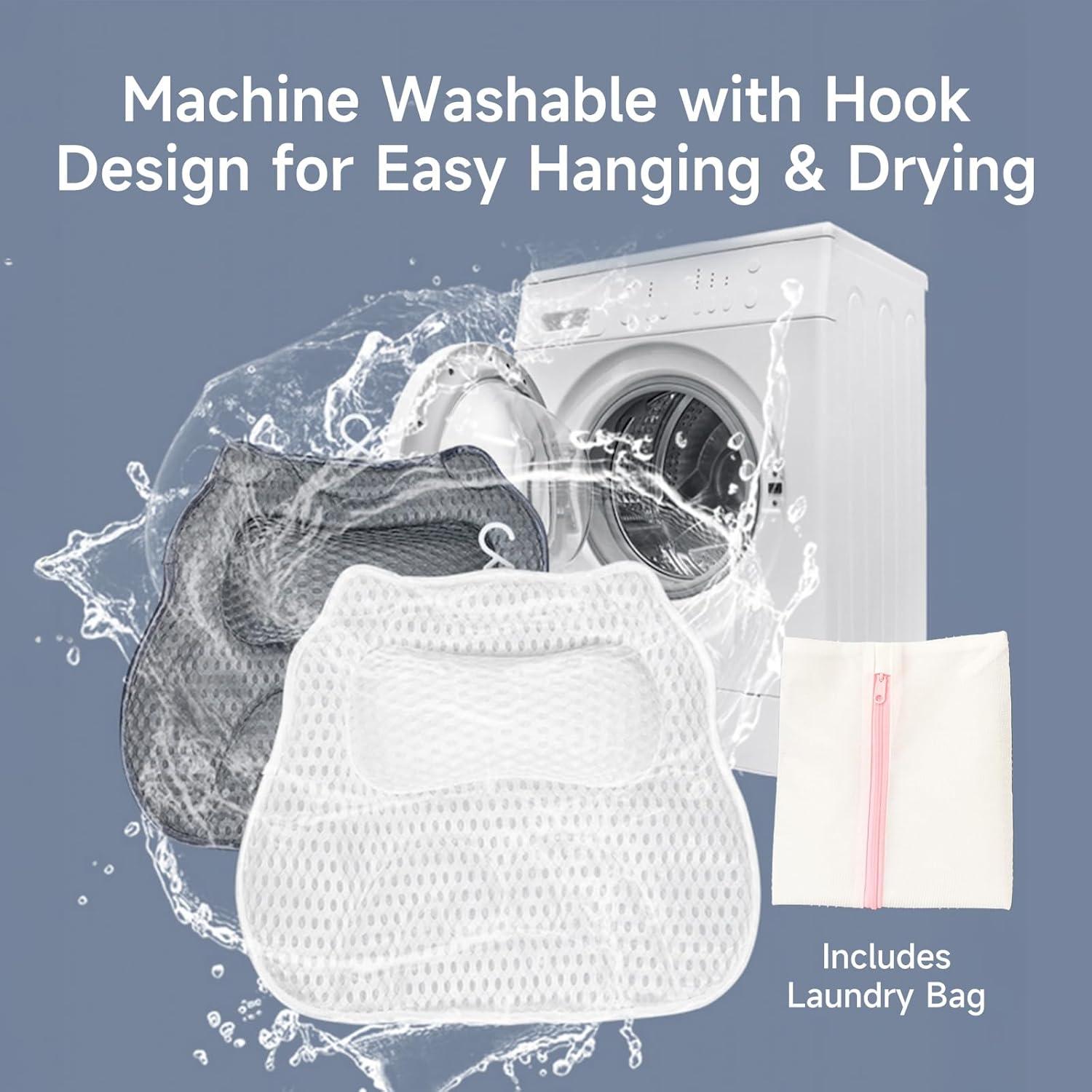 Almohada de Baño NOONTIDE con 48 Ventosas - Malla 4D Gris