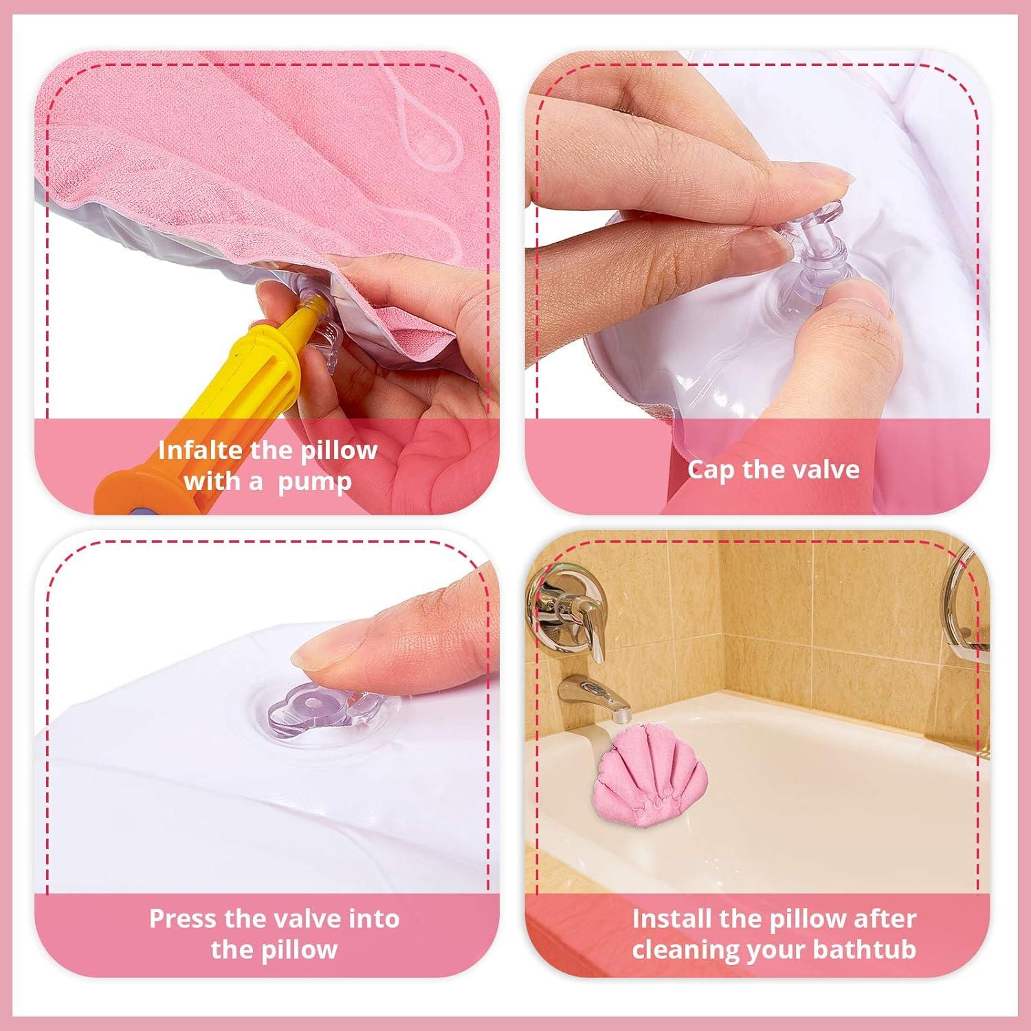 Almohadas Inflables para Baño Jetec - 2 Piezas con Ventosas