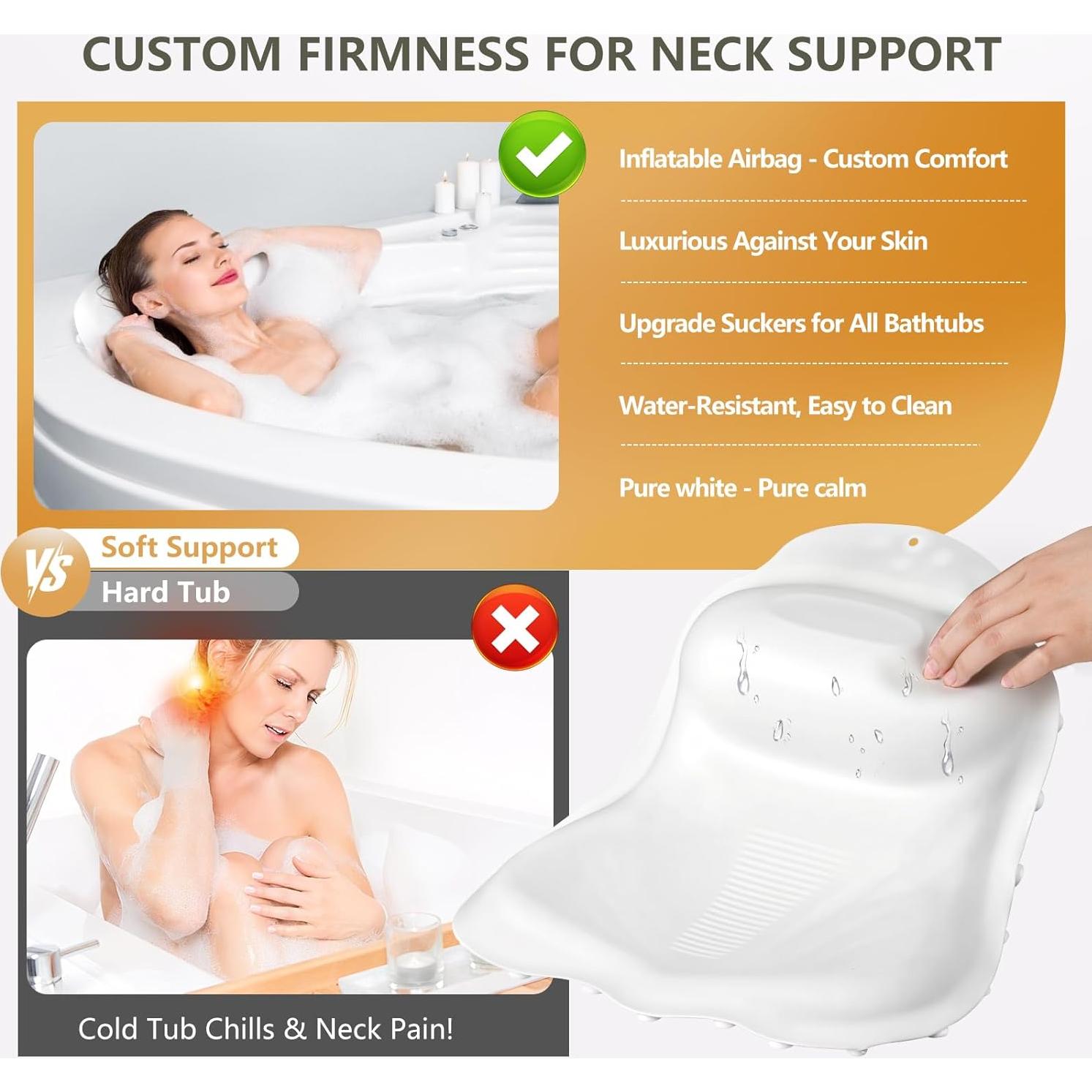 Cojín de baño inflable Starotatess de silicona ajustable