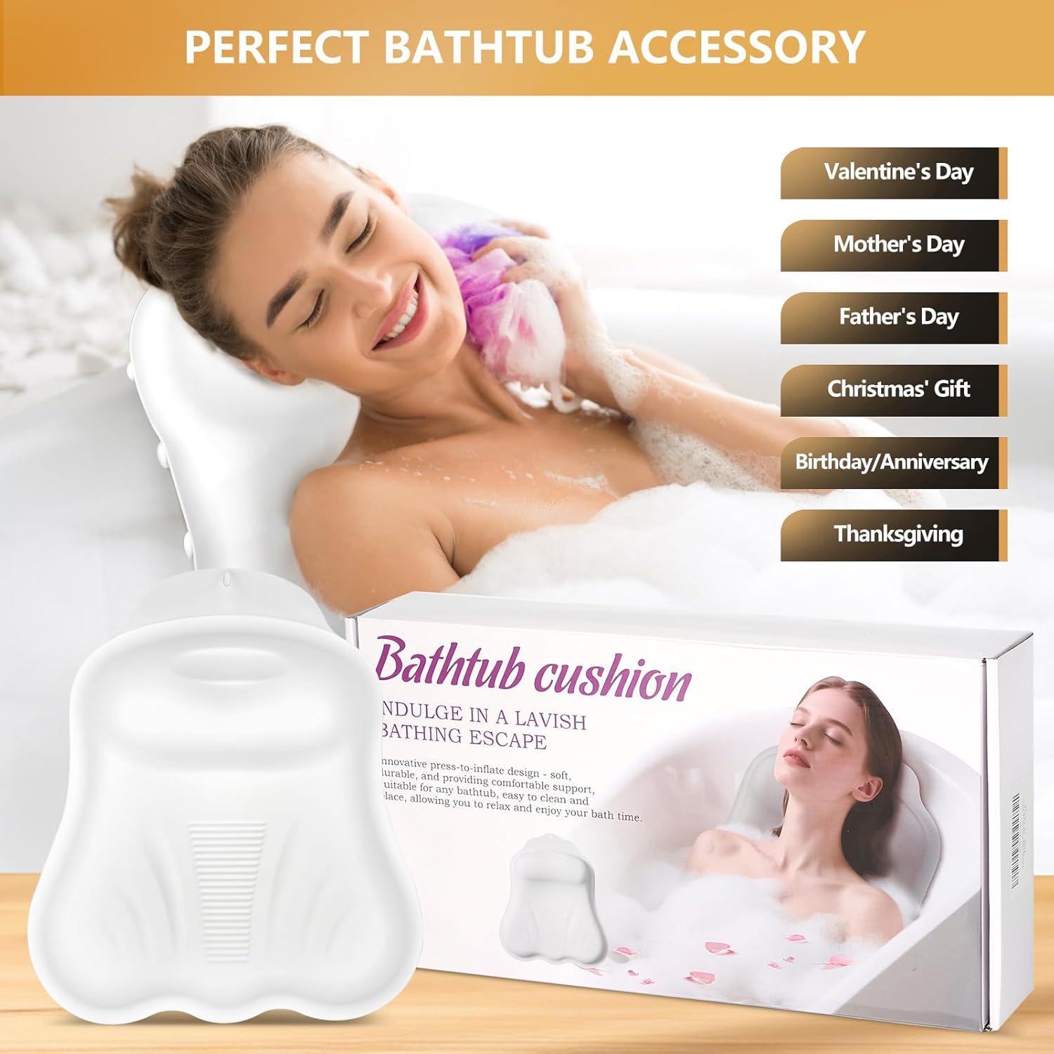 Cojín de baño inflable Starotatess de silicona ajustable