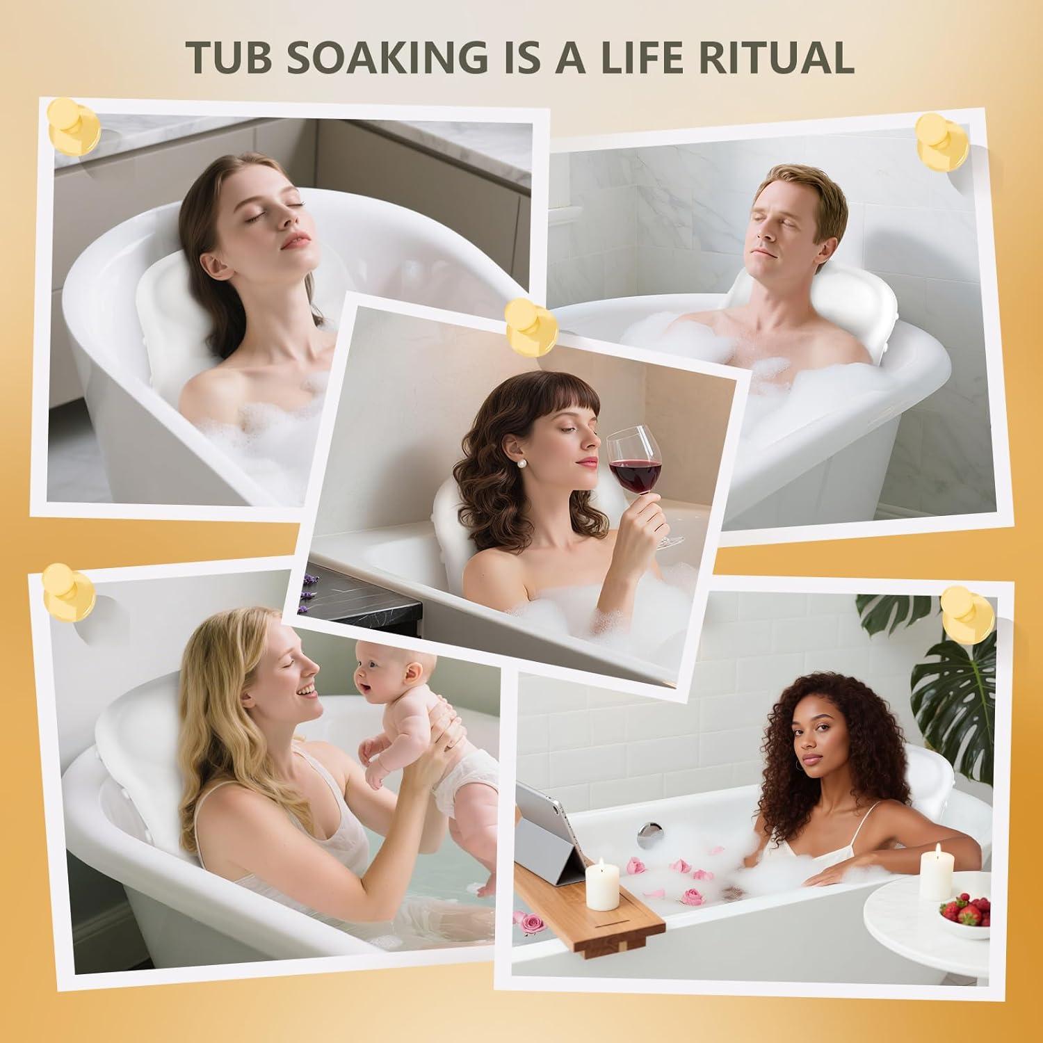 Cojín de baño inflable Starotatess de silicona ajustable