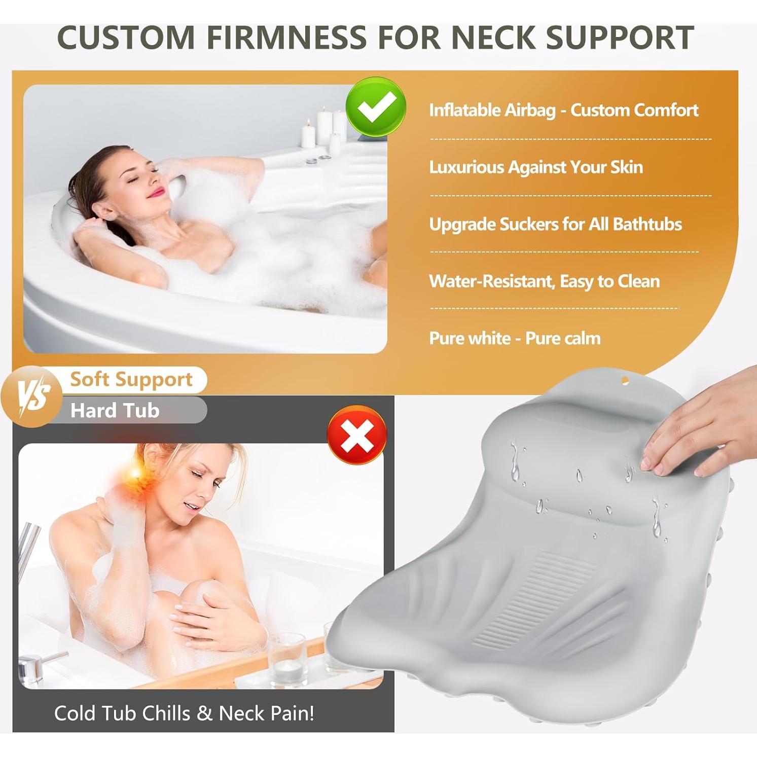 Almohada de Baño Inflable Starotatess - Silicona Grado Alimenticio