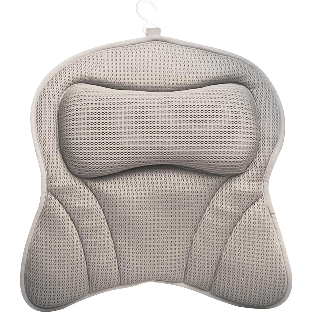 Almohada de Baño Ergonomica Velarionna Gris con Ventosas