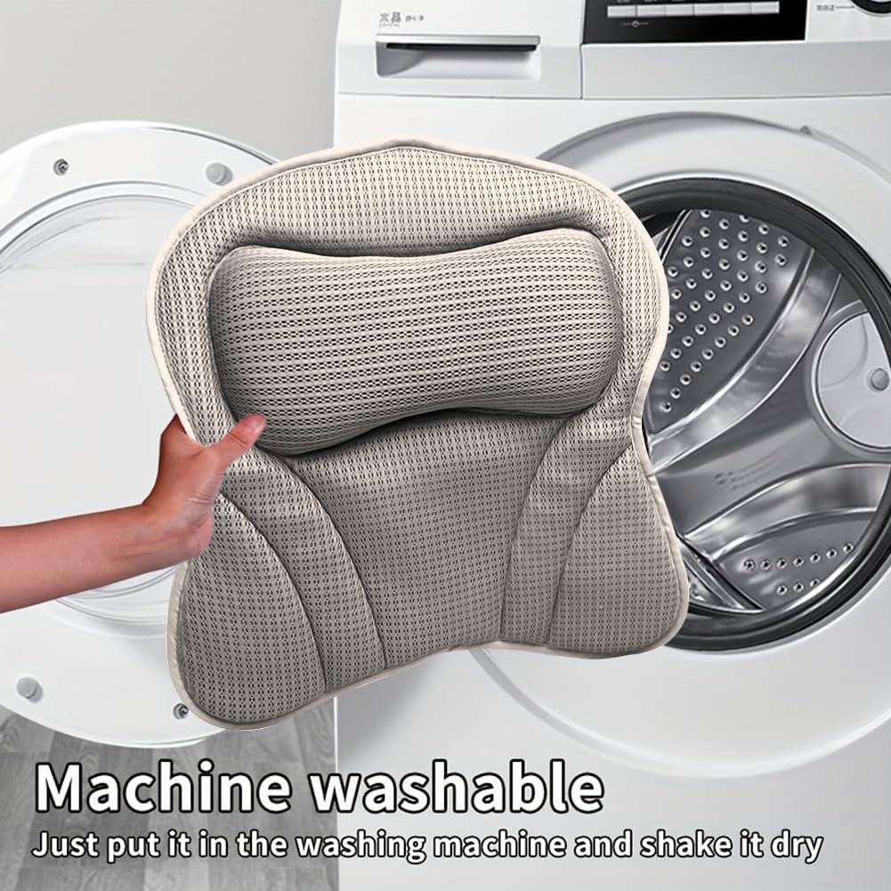 Almohada de Baño Ergonomica Velarionna Gris con Ventosas