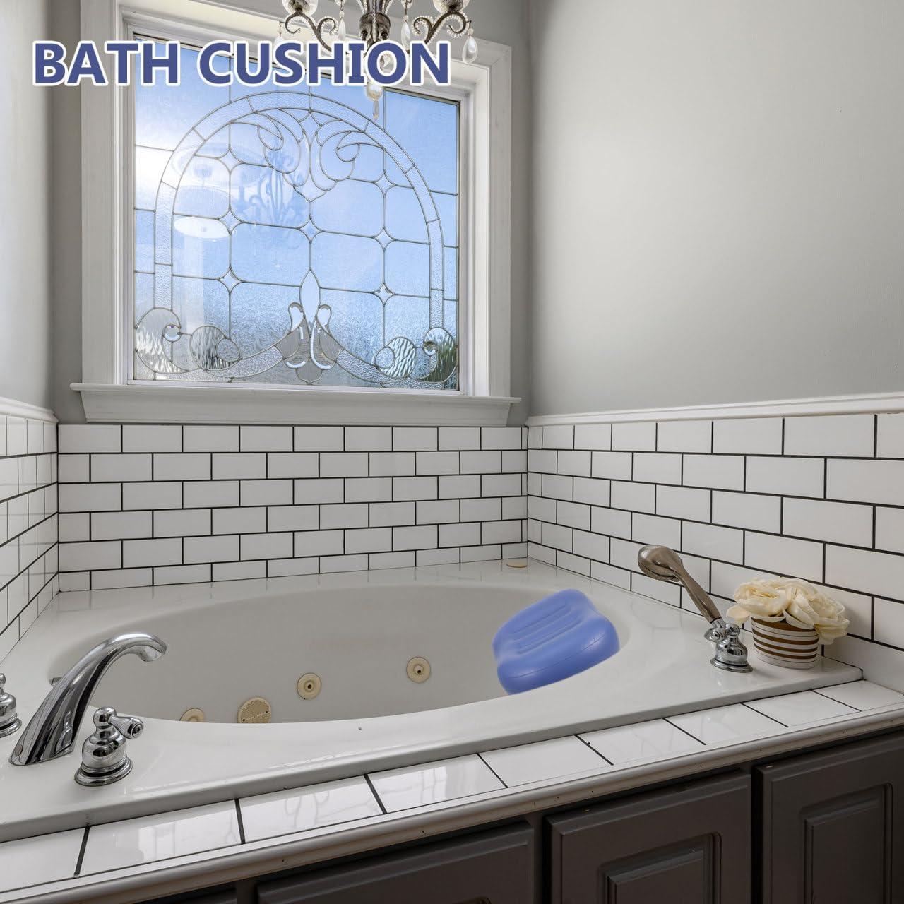 Cojín Inflable para Baño con Ventosas - Soporte de Cuello y Espalda