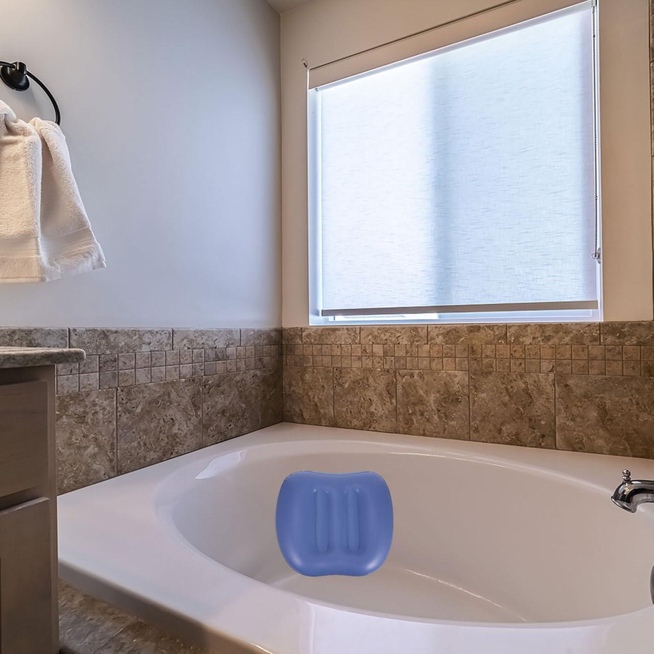 Cojín Inflable para Baño con Ventosas - Soporte de Cuello y Espalda