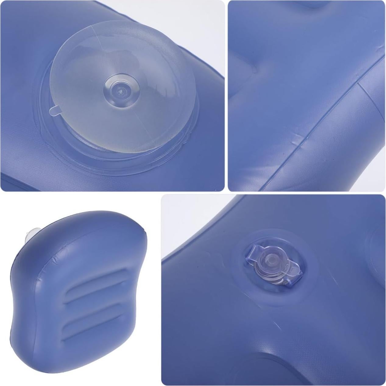 Cojín Inflable para Baño con Ventosas - Soporte de Cuello y Espalda