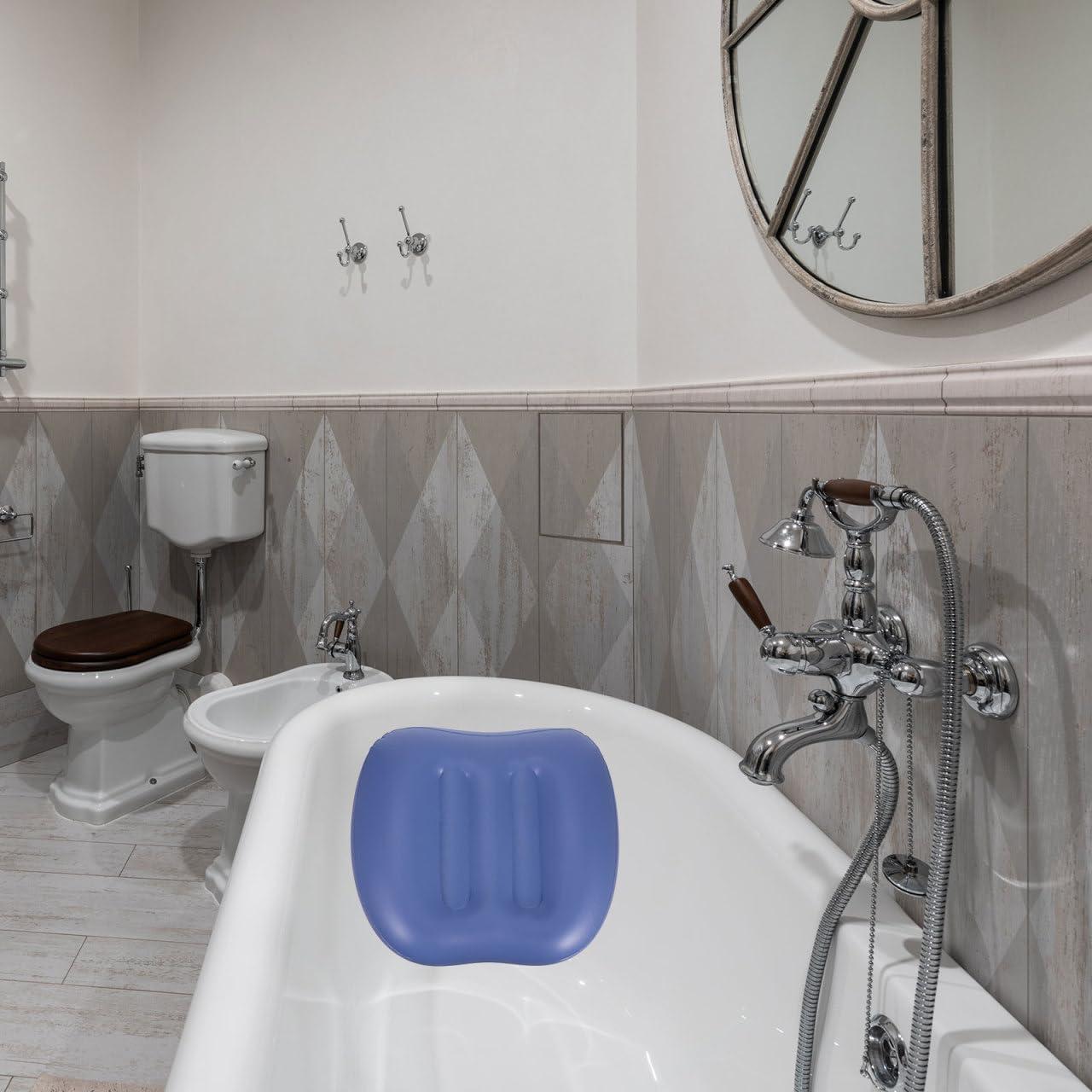 Cojín Inflable para Baño con Ventosas - Soporte de Cuello y Espalda