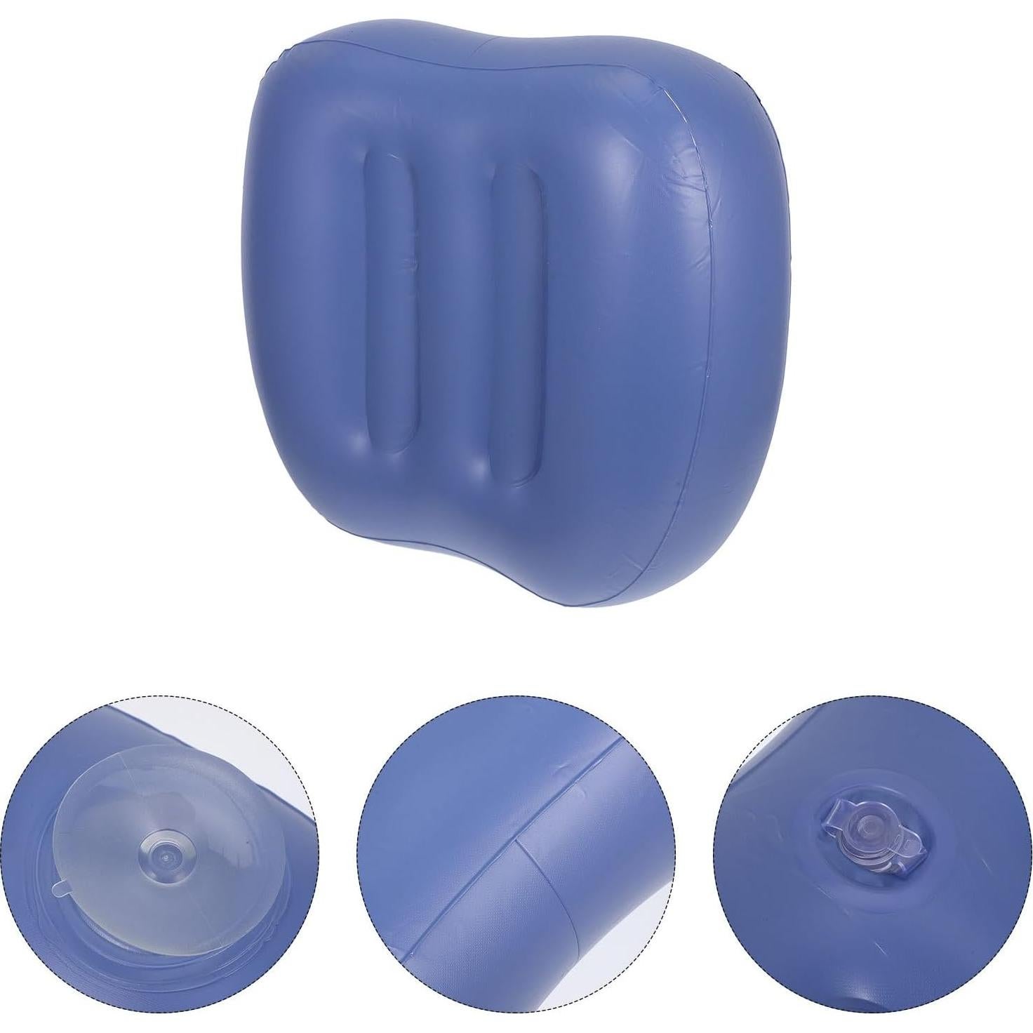 Cojín Inflable para Baño con Ventosas - Soporte de Cuello y Espalda