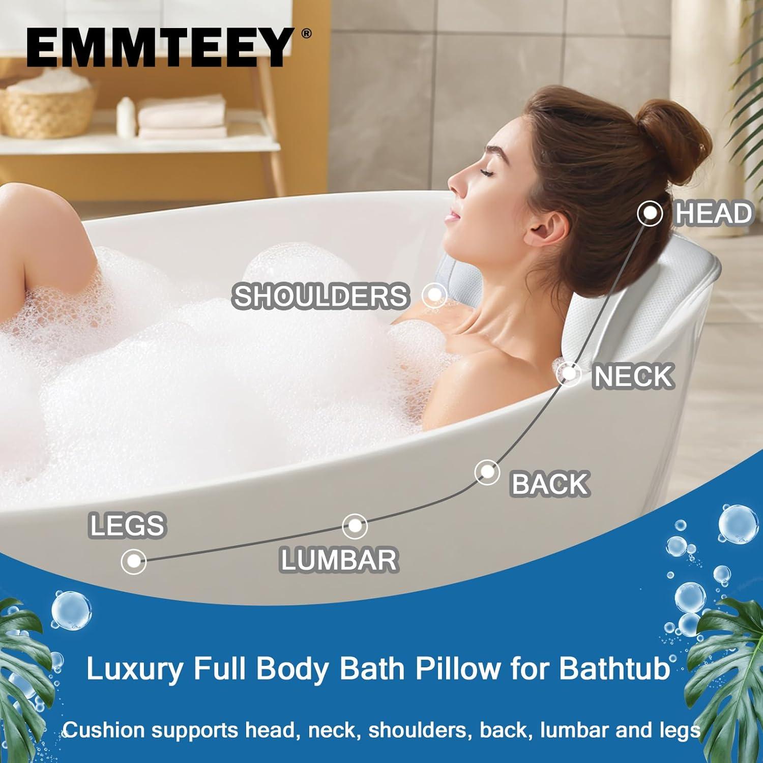 Almohada de Baño EMMTEEY de Cuerpo Completo Antideslizante