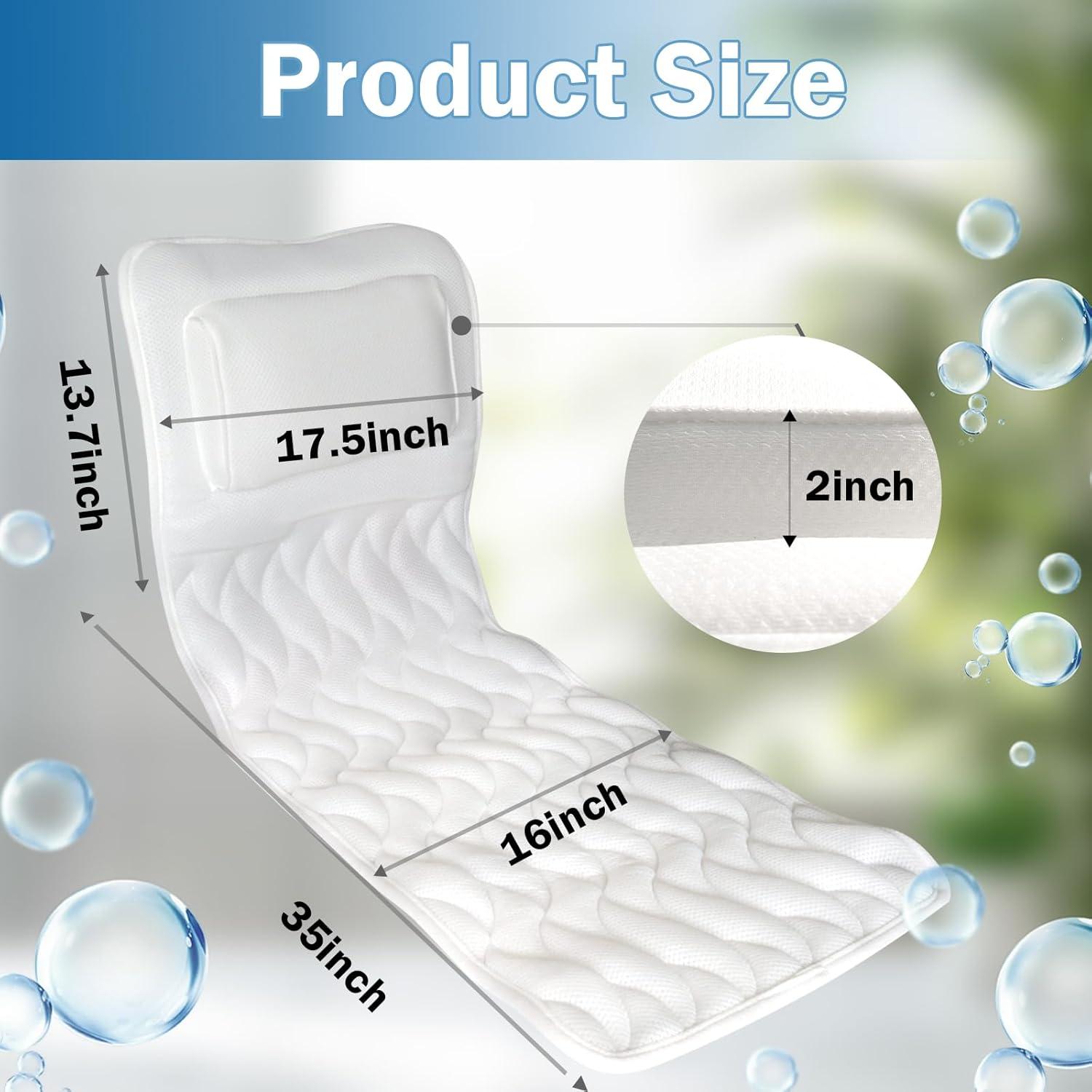 Almohada de Baño EMMTEEY de Cuerpo Completo Antideslizante