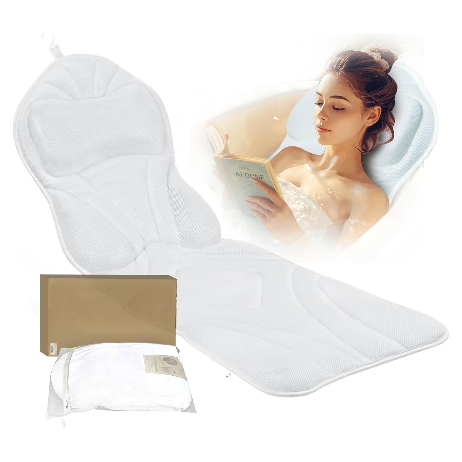 Almohada de Baño Rylor - Cuerpo Completo, Secado Rápido, Blanco