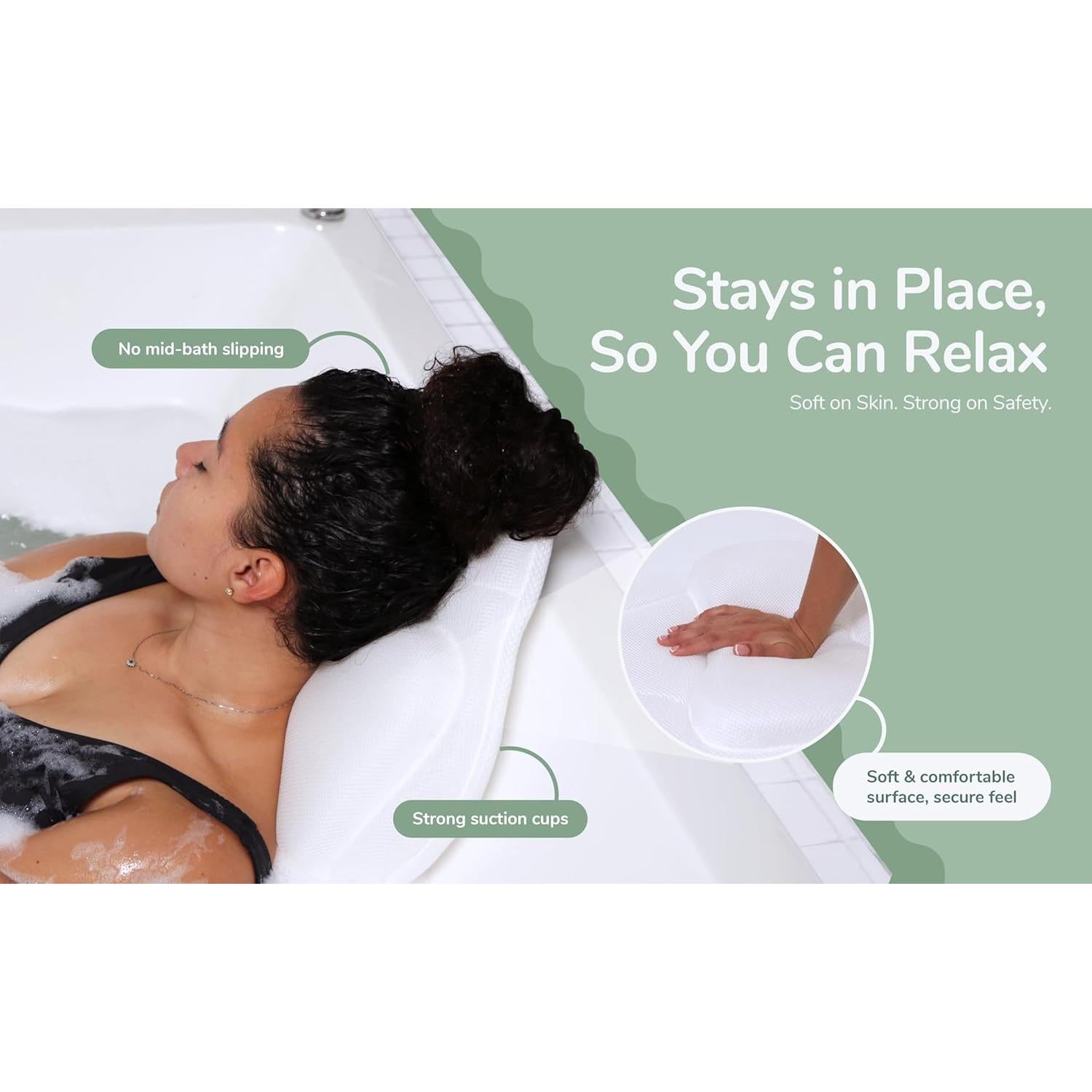 Almohada de Baño Rylor - Cuerpo Completo, Secado Rápido, Blanco