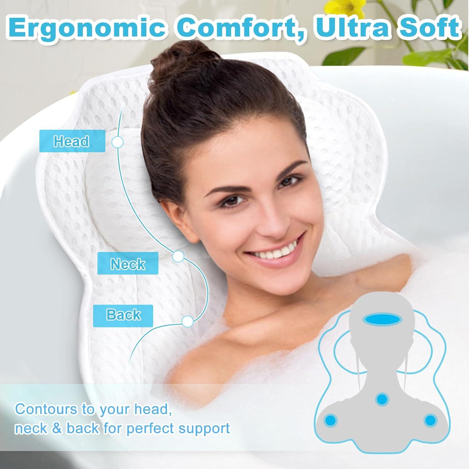 Almohada de Baño Ergonomica EcoHLL - Soporte Cabeza y Cuello