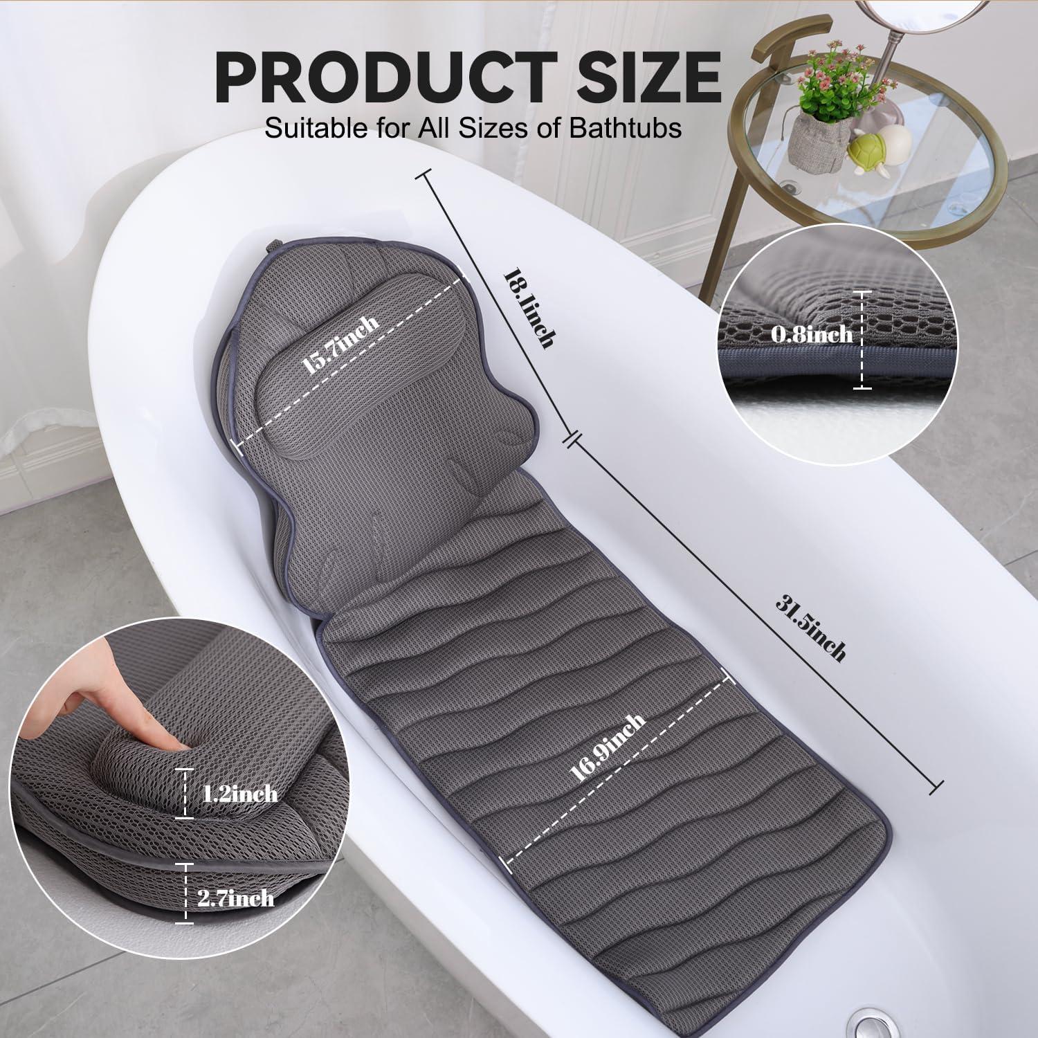 Almohada de Baño de Cuerpo Completo Idle Hippo 1.5 kg Gris