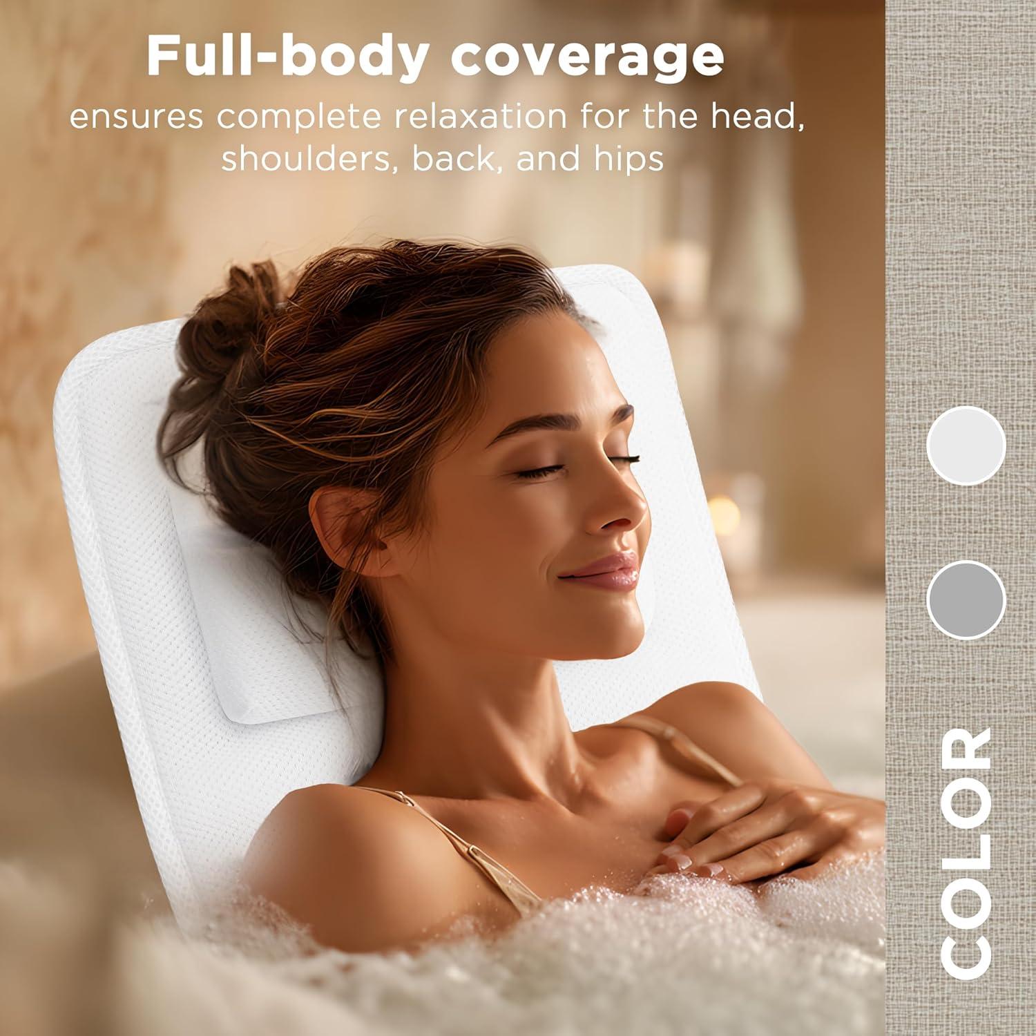 Almohada de Baño Ergonómica Vanstormy 137 cm - Soporte Completo