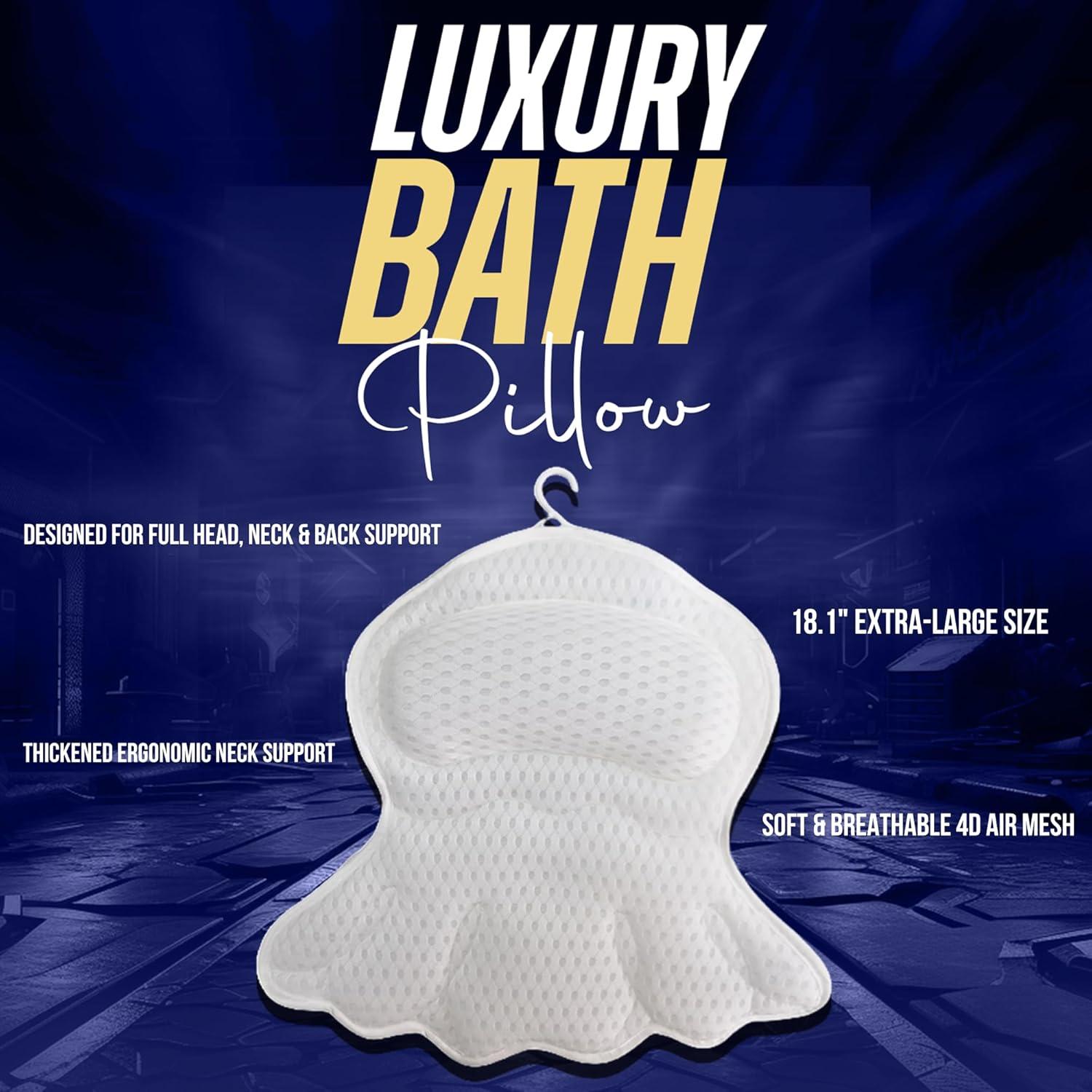 Almohada de Baño de Lujo Hokdi - Cojín Malla 4D Antideslizante