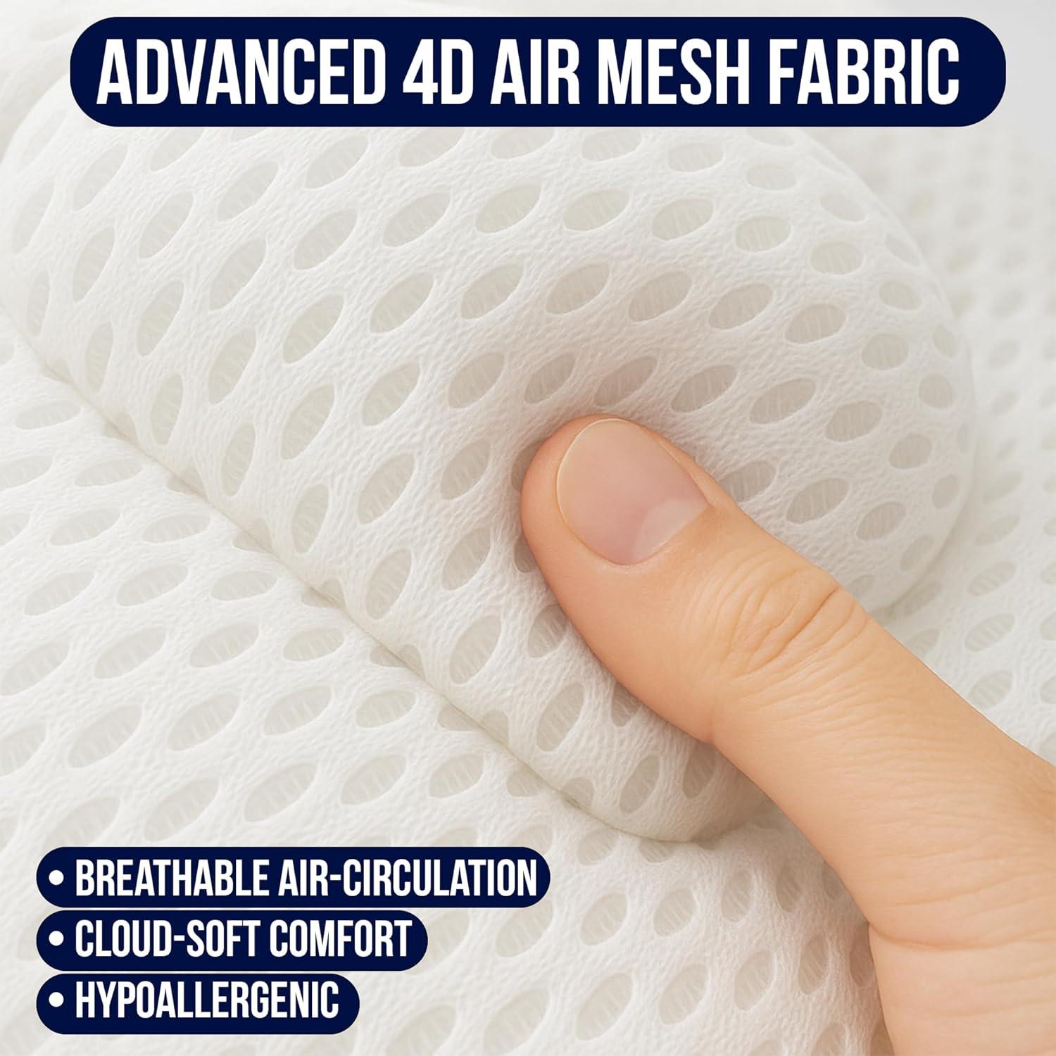 Almohada de Baño de Lujo Hokdi - Cojín Malla 4D Antideslizante