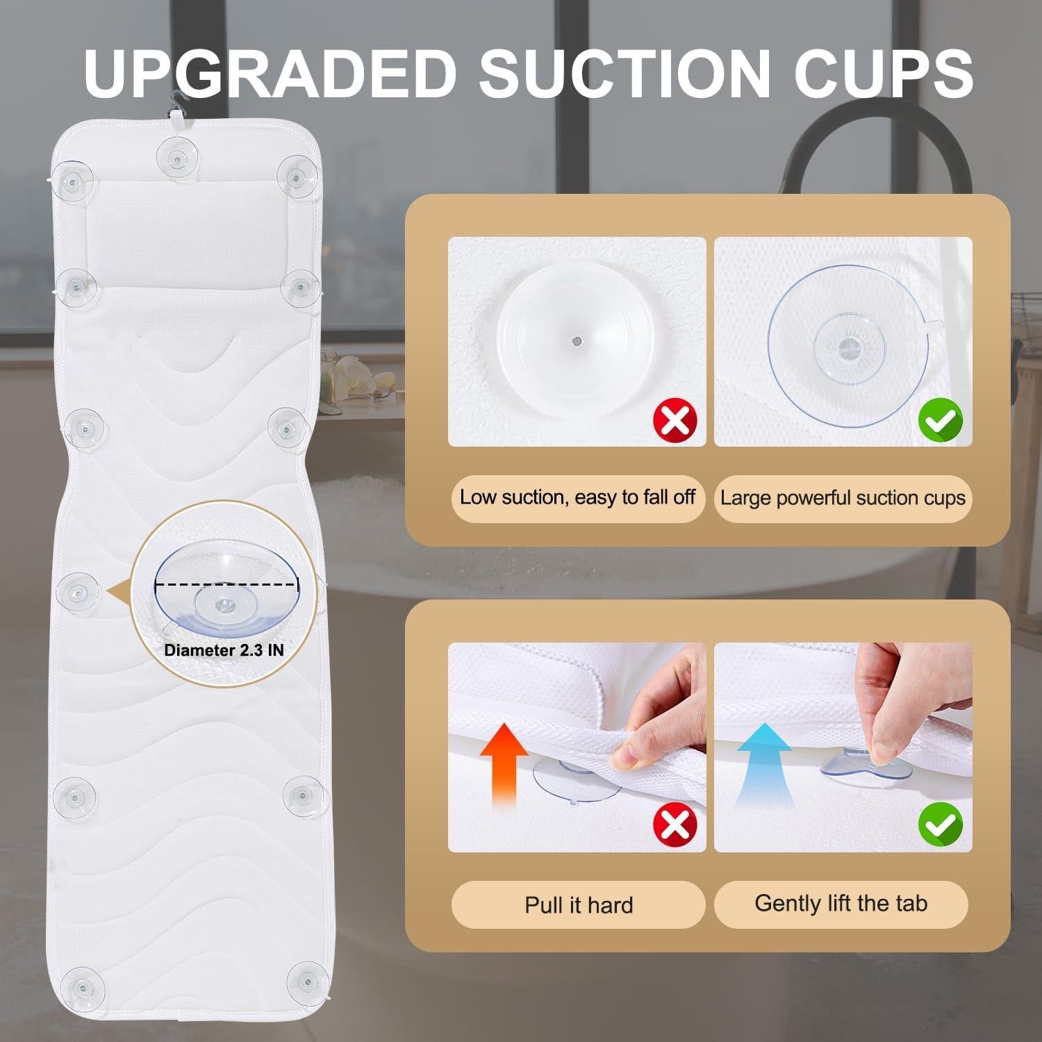 Almohada de Baño Completo Idle Hippo 127x38 cm Antideslizante