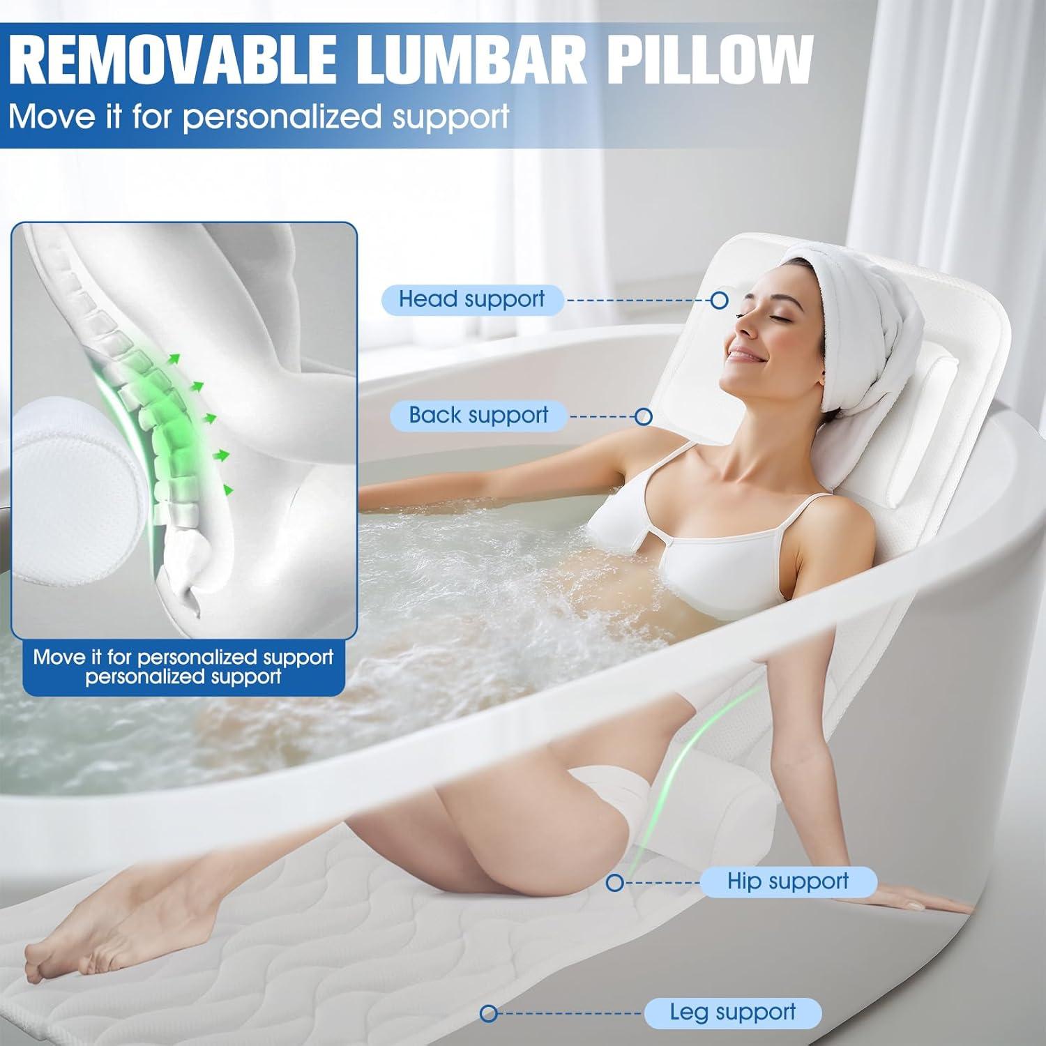 Almohada de Baño Ciavca 130x42 cm con Soporte Lumbar Ajustable